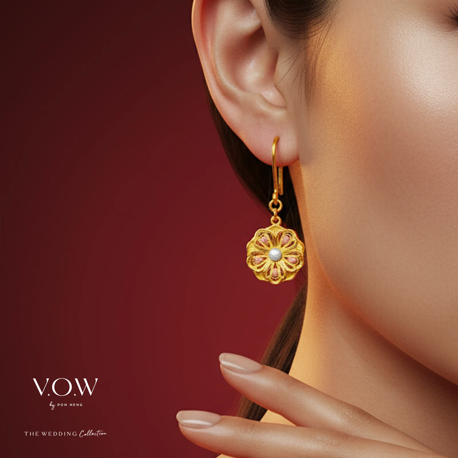 Radiant Blossom Earrings in Yellow Gold (H999GROUP270V1755A) - Image 2