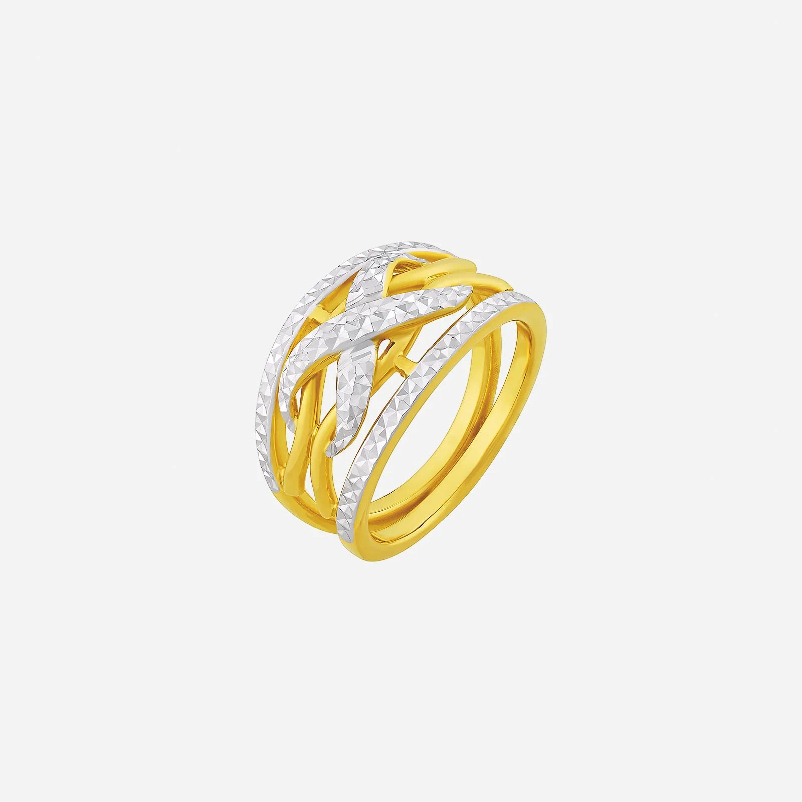 Radiant Twist Ring in Yellow White Gold (A22KSTYLE1050A)