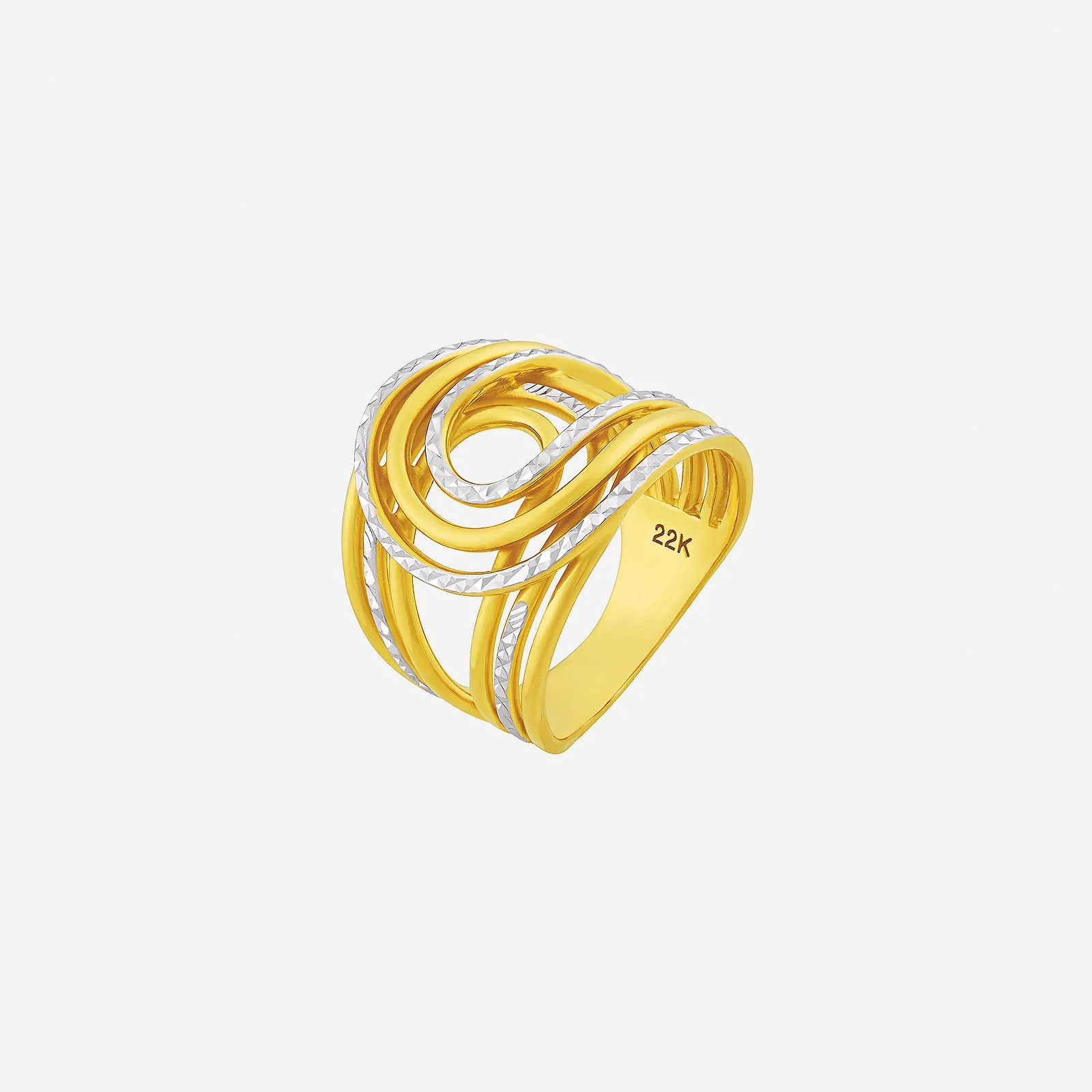 Radiant Twist Ring in Yellow White Gold (A22KSTYLE1051A)
