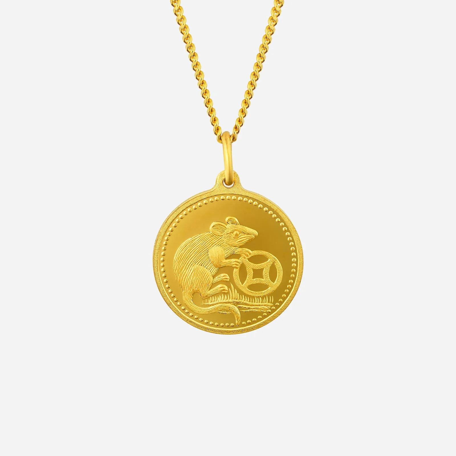 Rat Pendant in Yellow Gold (G999ZODIAC177011339A)