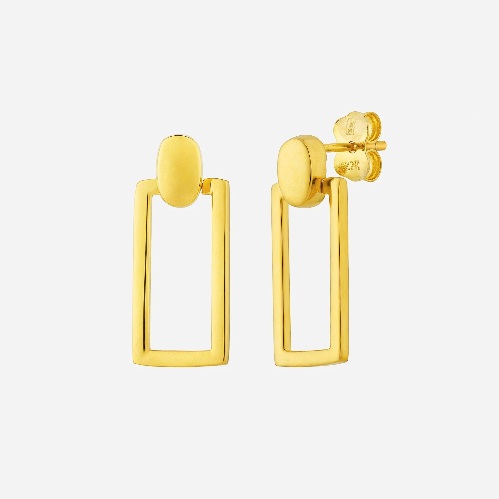 Rectangle Earrings in Yellow Gold (H22KSTYLE1276A)