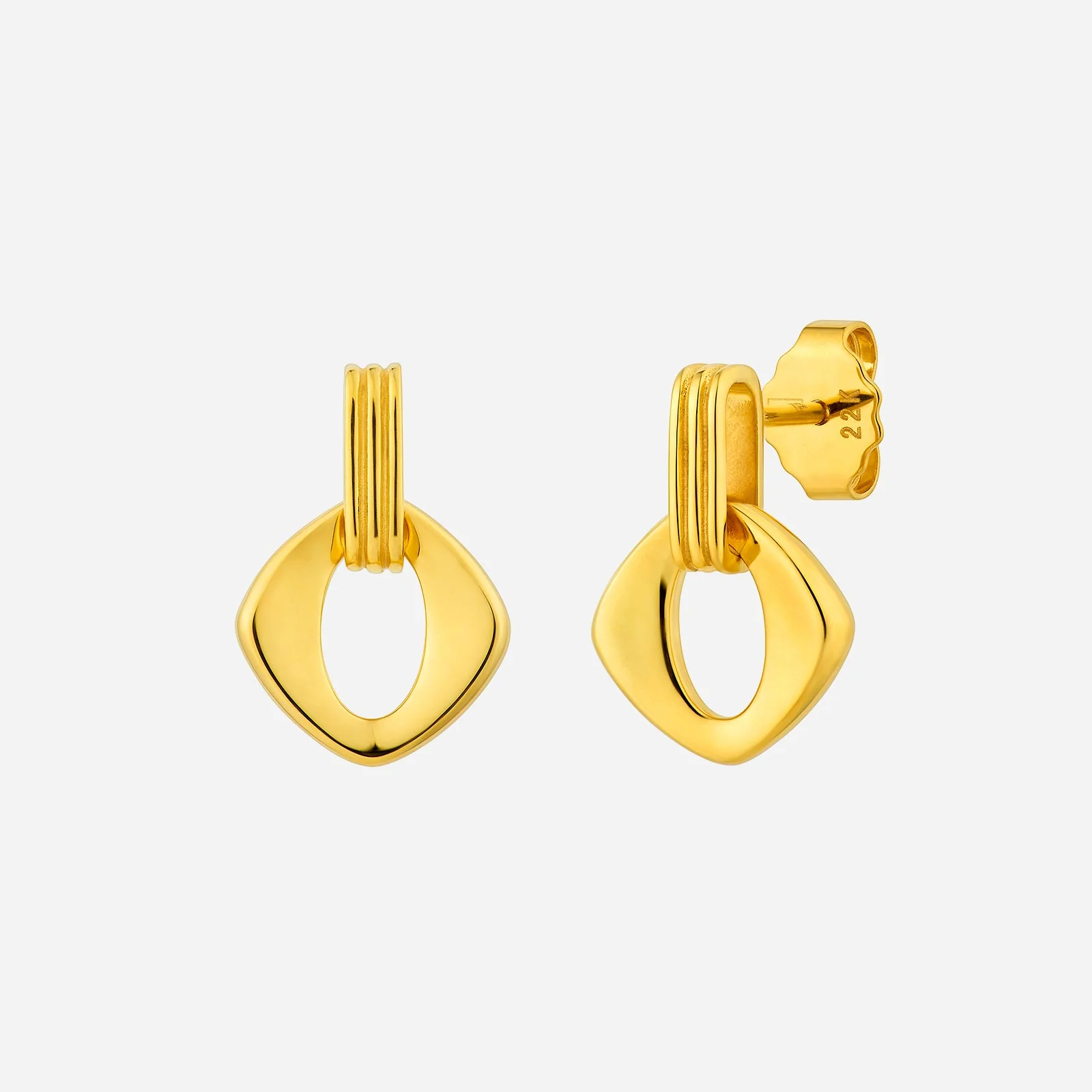 Rhombus Dangle Earrings in Yellow Gold (H22KSTYLE1300A)