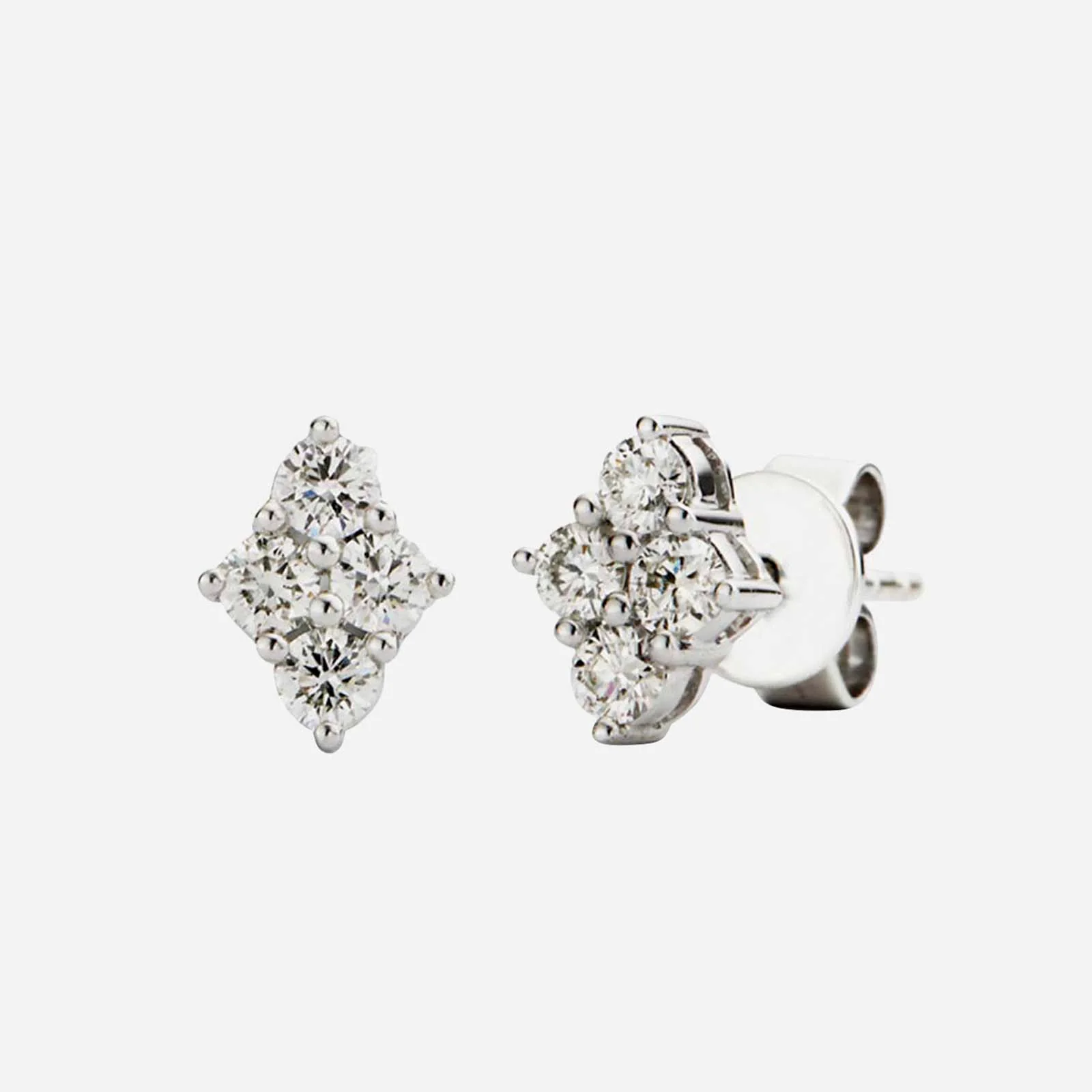 Rhombus Diamond Earrings in White Gold (HSTYLE004P0009A)