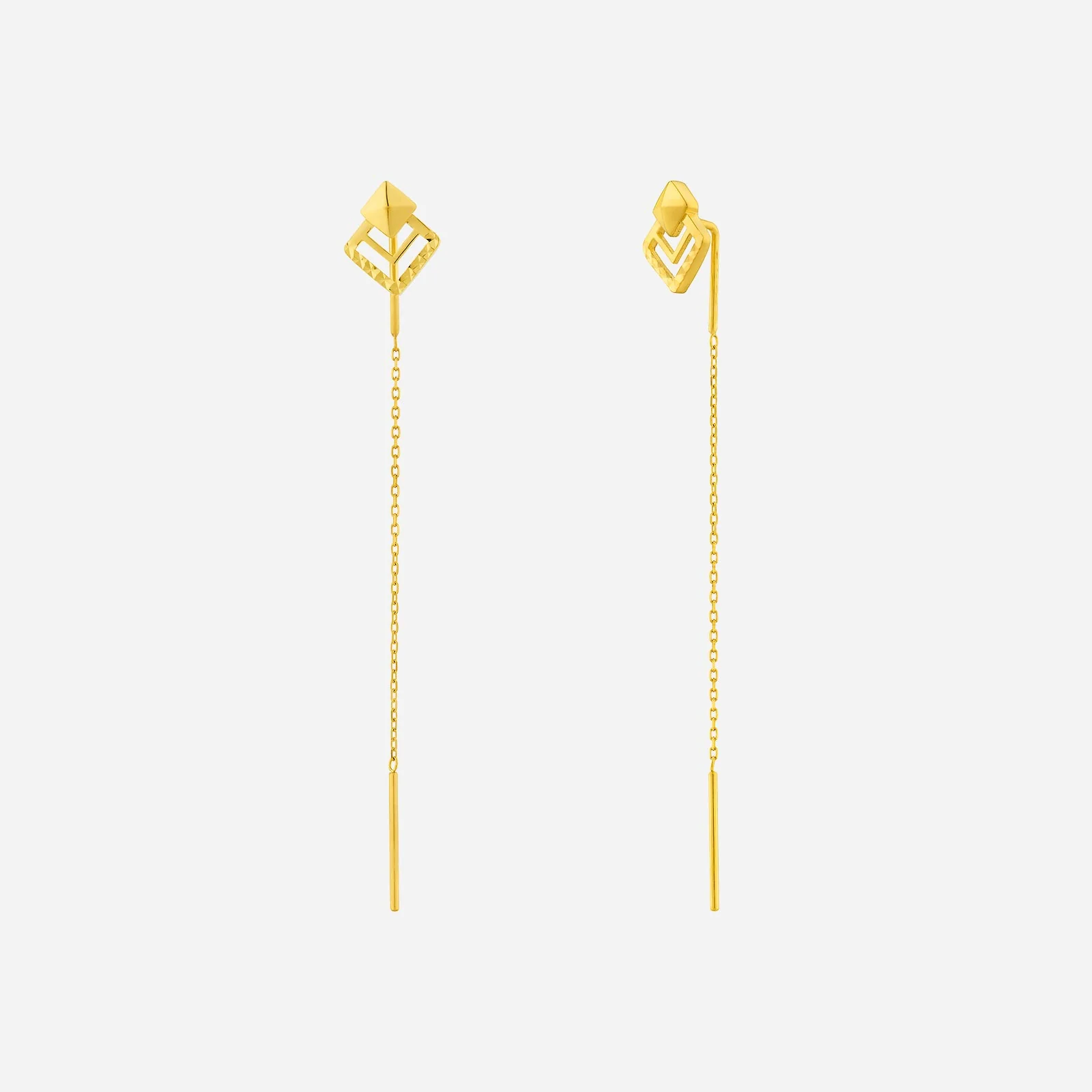 Rhombus Earrings in Yellow Gold (H22KSTYLE1132A)