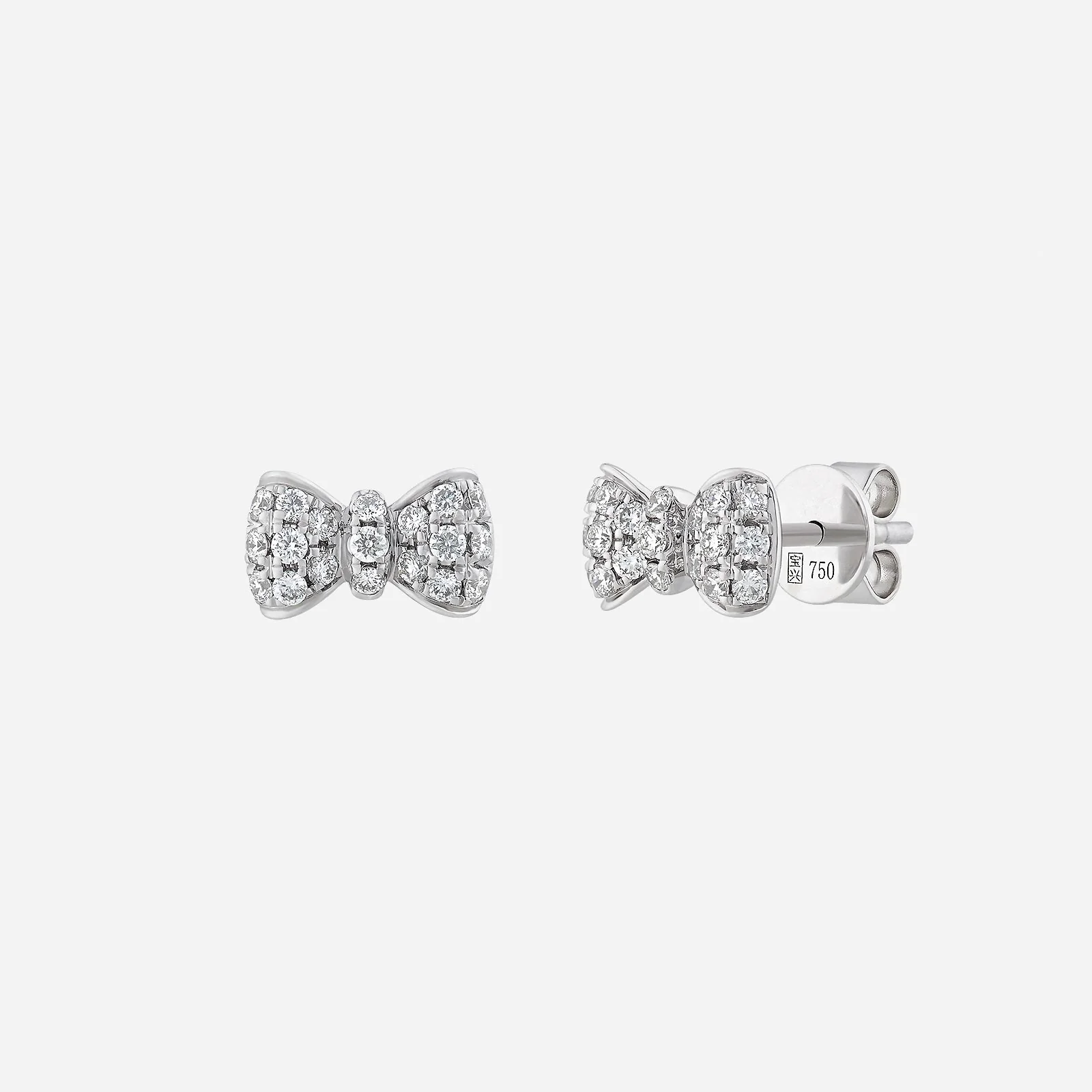 Ribbon Diamond Earrings in White Gold (HDIASTYLE1479A)