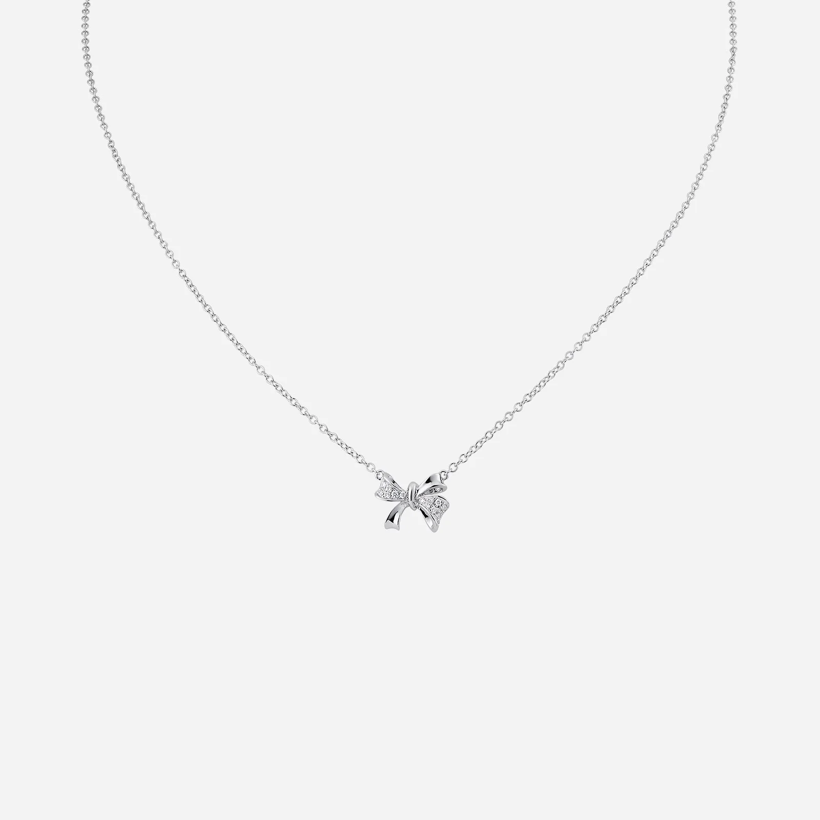 Ribbon Diamond Necklace in White Gold (FDIASTYLE0409A)