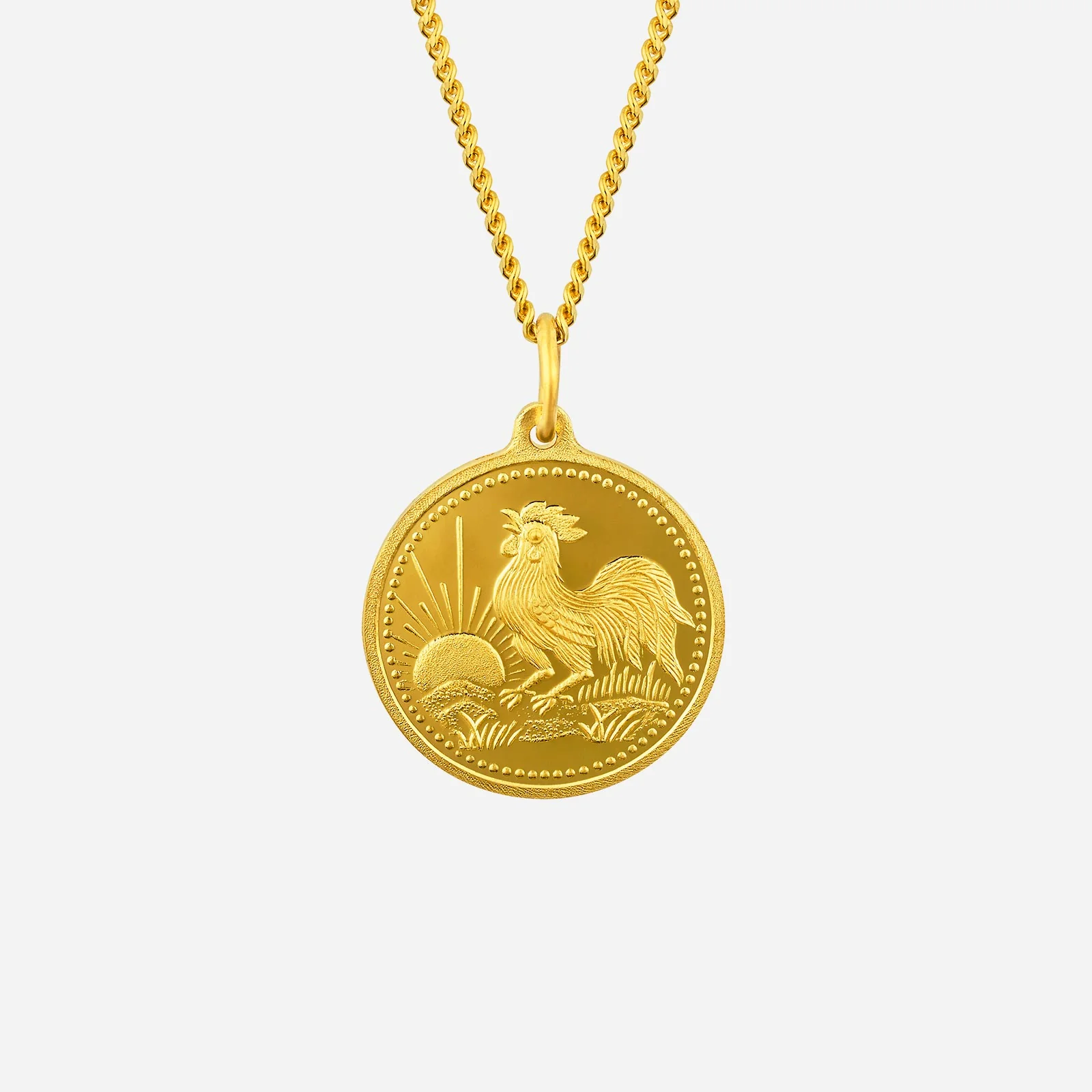 Rooster Pendant in Yellow Gold (G999ZODIAC177101348A)