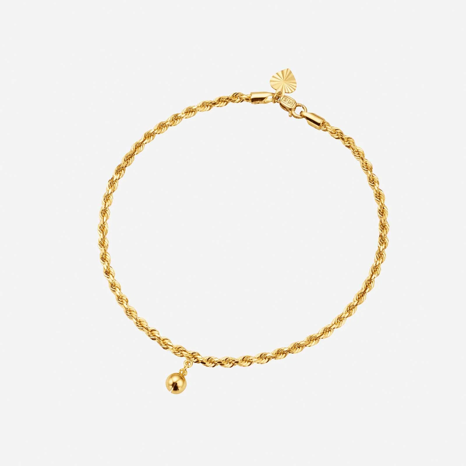 Rope Chain Anklet in Yellow Gold (KROPEDC0300002A)