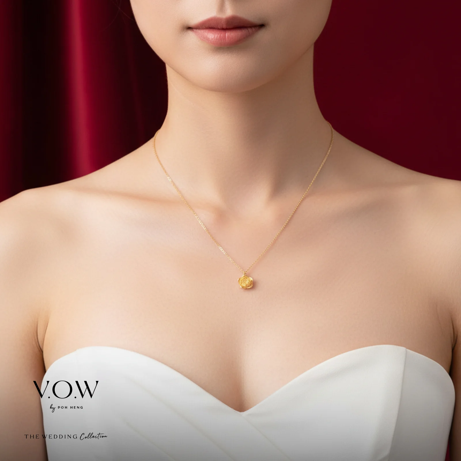 Rose Necklace in Yellow Gold (F999GROUP135V0457A) - Image 2