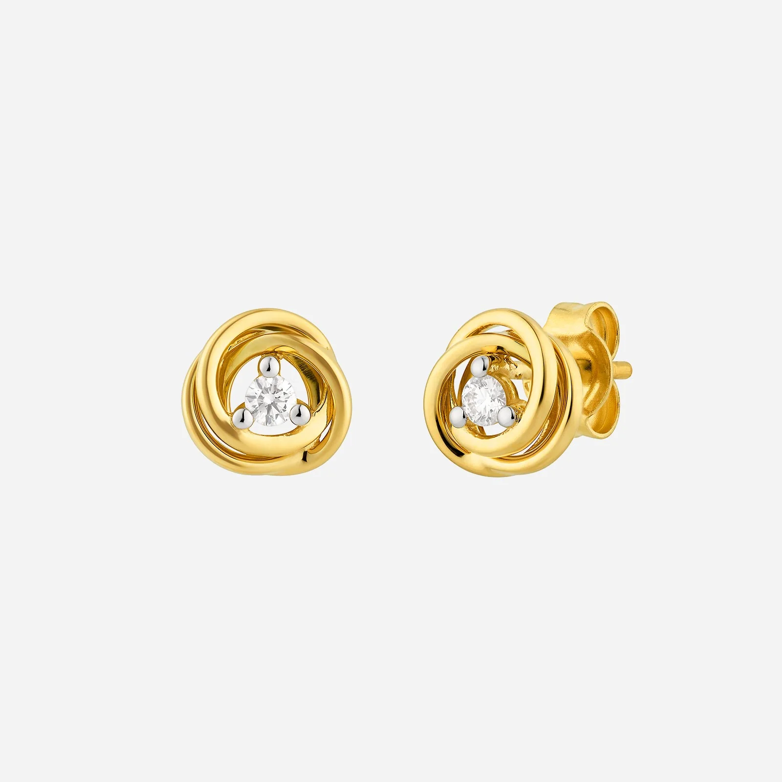 Rose Twine Diamond Earrings in Yellow White Gold (HDIASTYLE1252A)