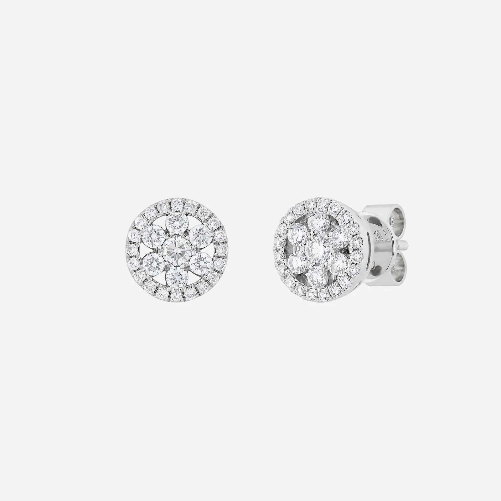 Round Diamond Earrings in White Gold (HDIASTYLE1291A)