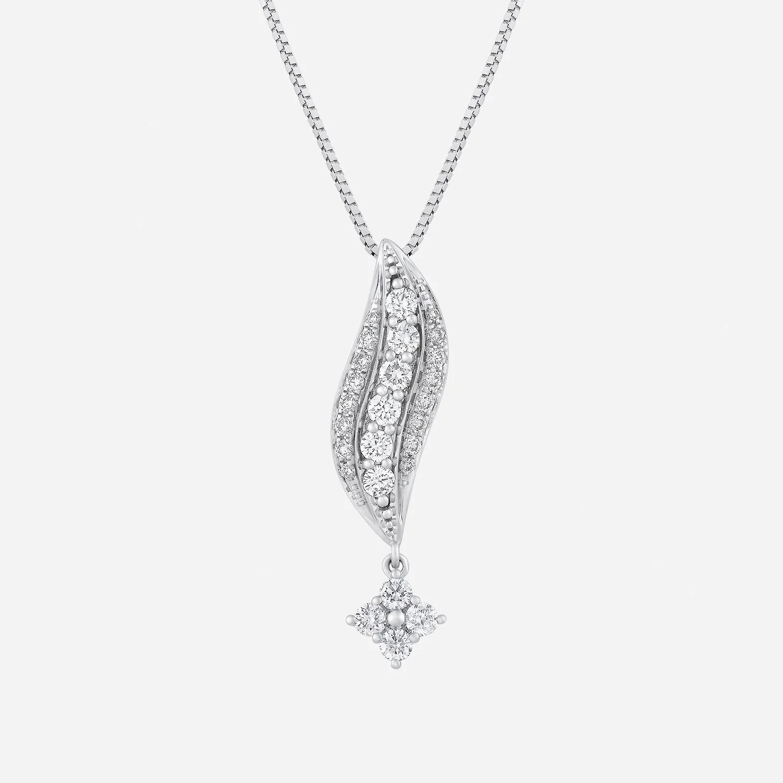 Shimmering Cascade Diamond Pendant in White Gold (GDIAGROUP196V1709A)
