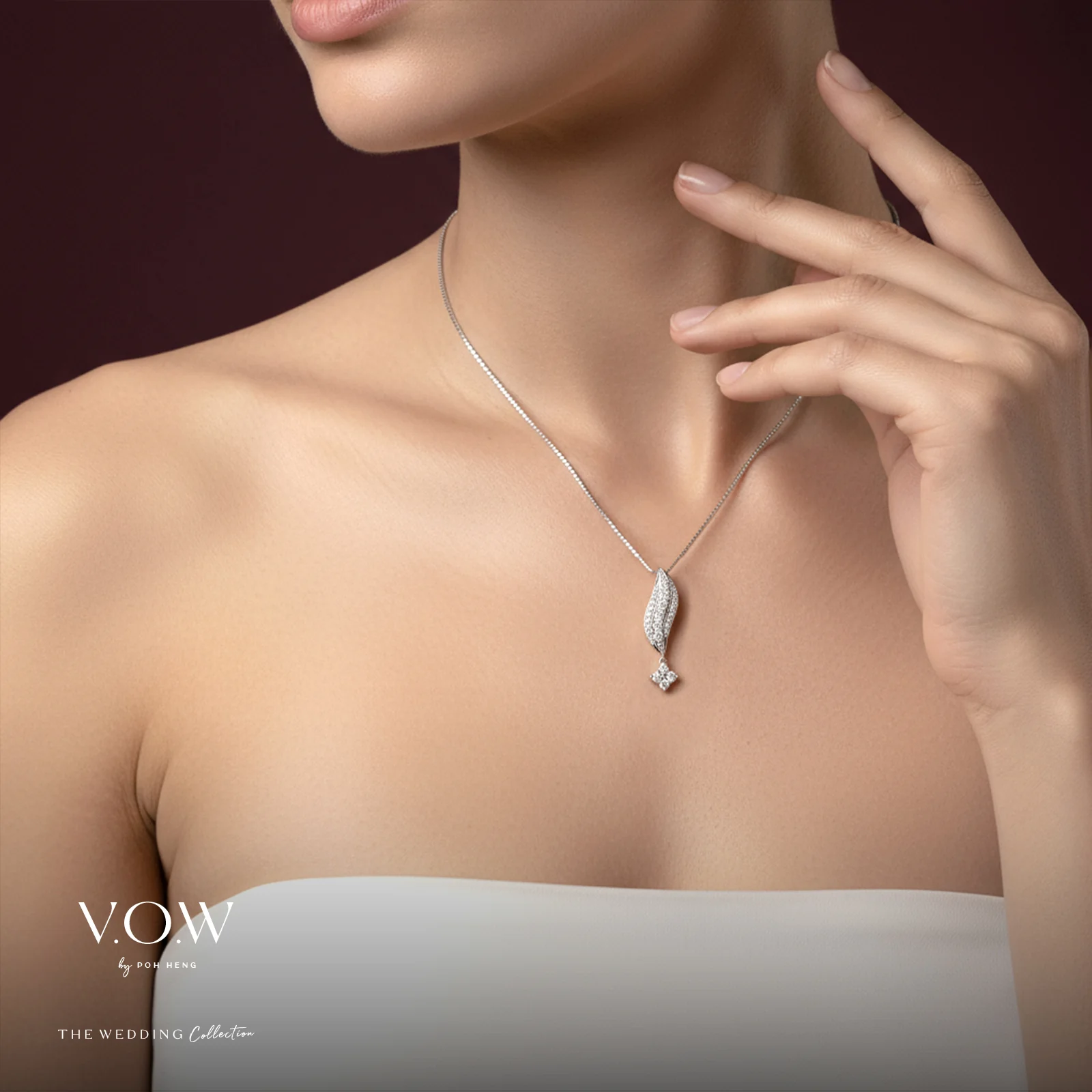 Shimmering Cascade Diamond Pendant in White Gold (GDIAGROUP196V1709A) - Image 2