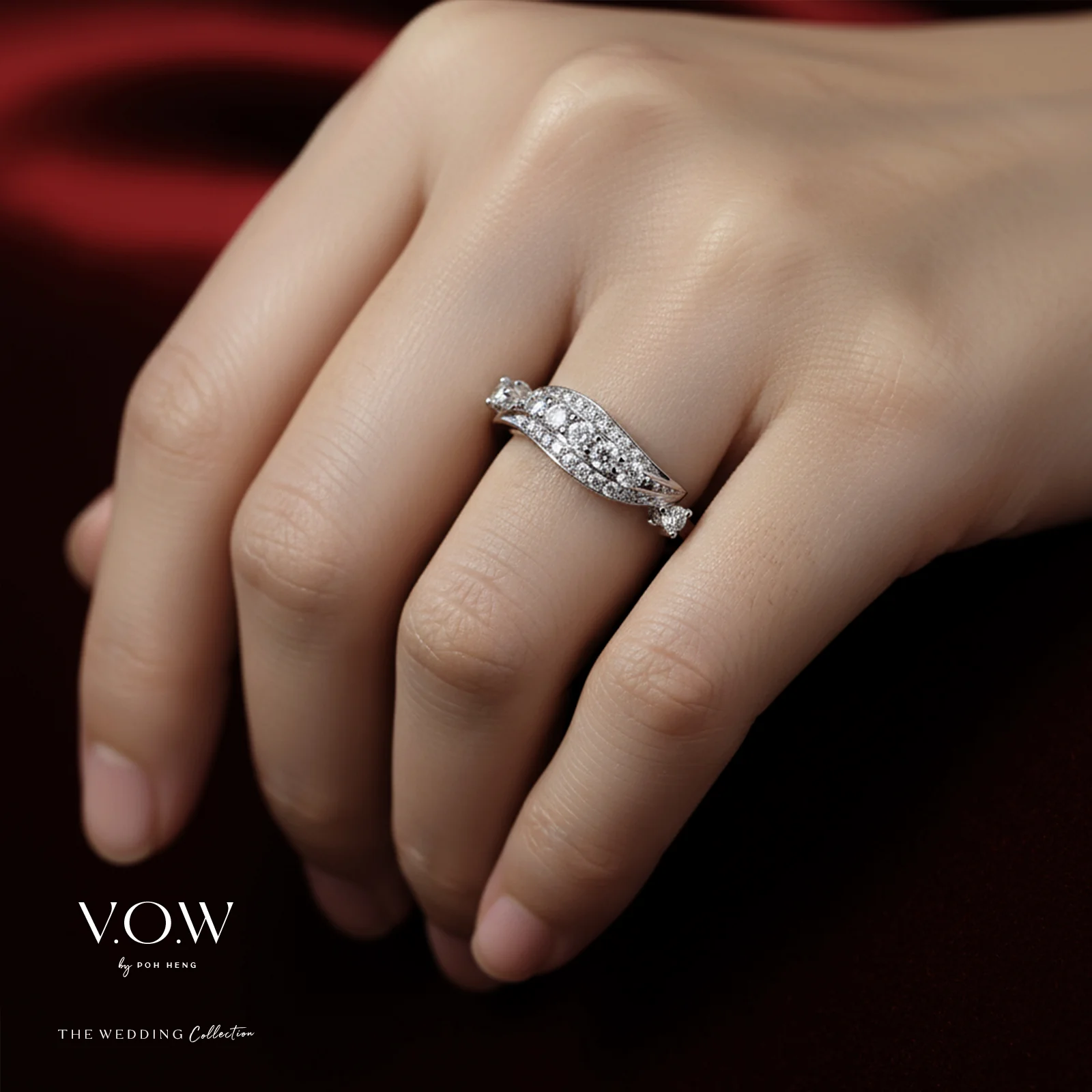 Shimmering Cascade Diamond Ring in White Gold (ADIAGROUP196V1034A) - Image 2