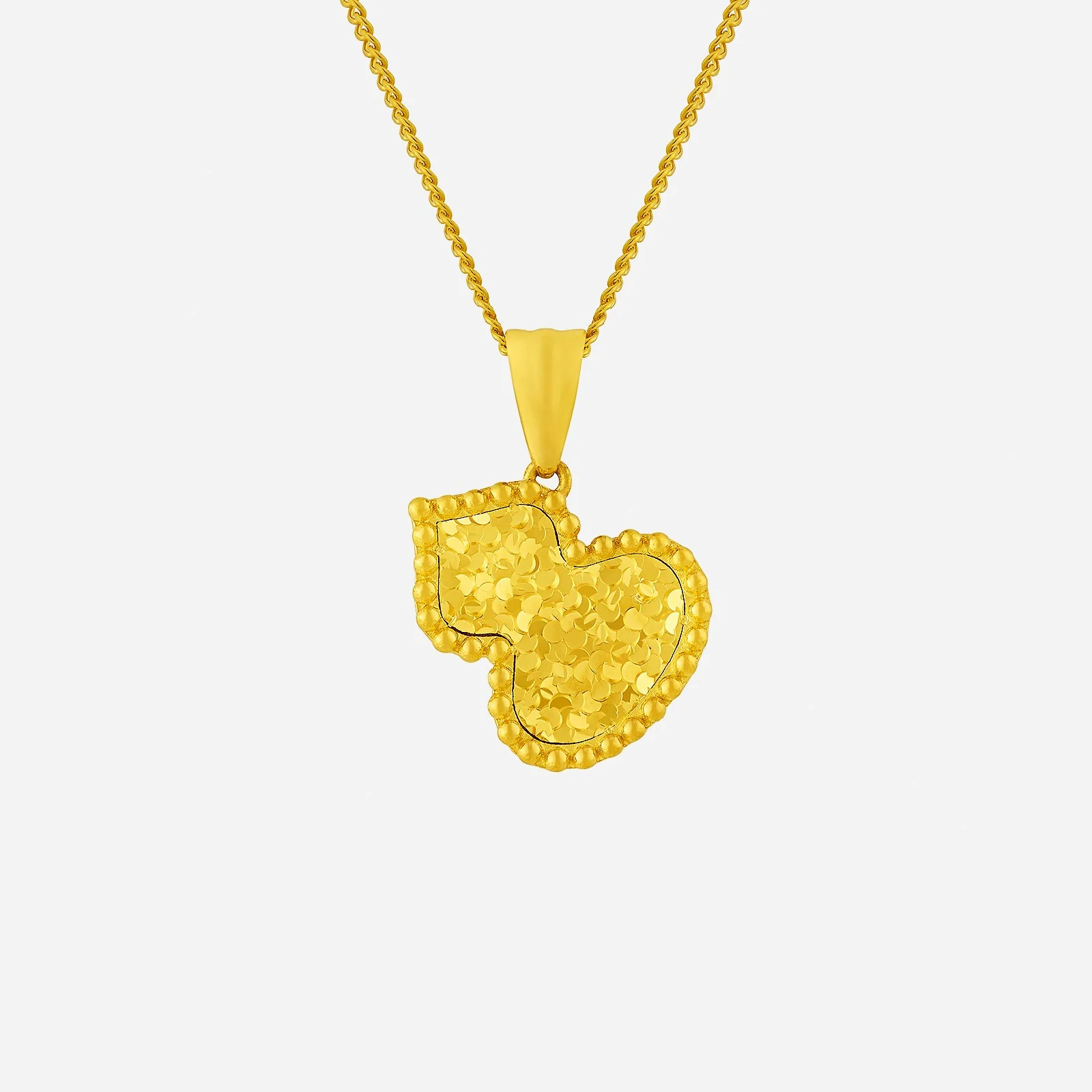 Shimmering Gourd Pendant in Yellow Gold (G999STYLE1627A)