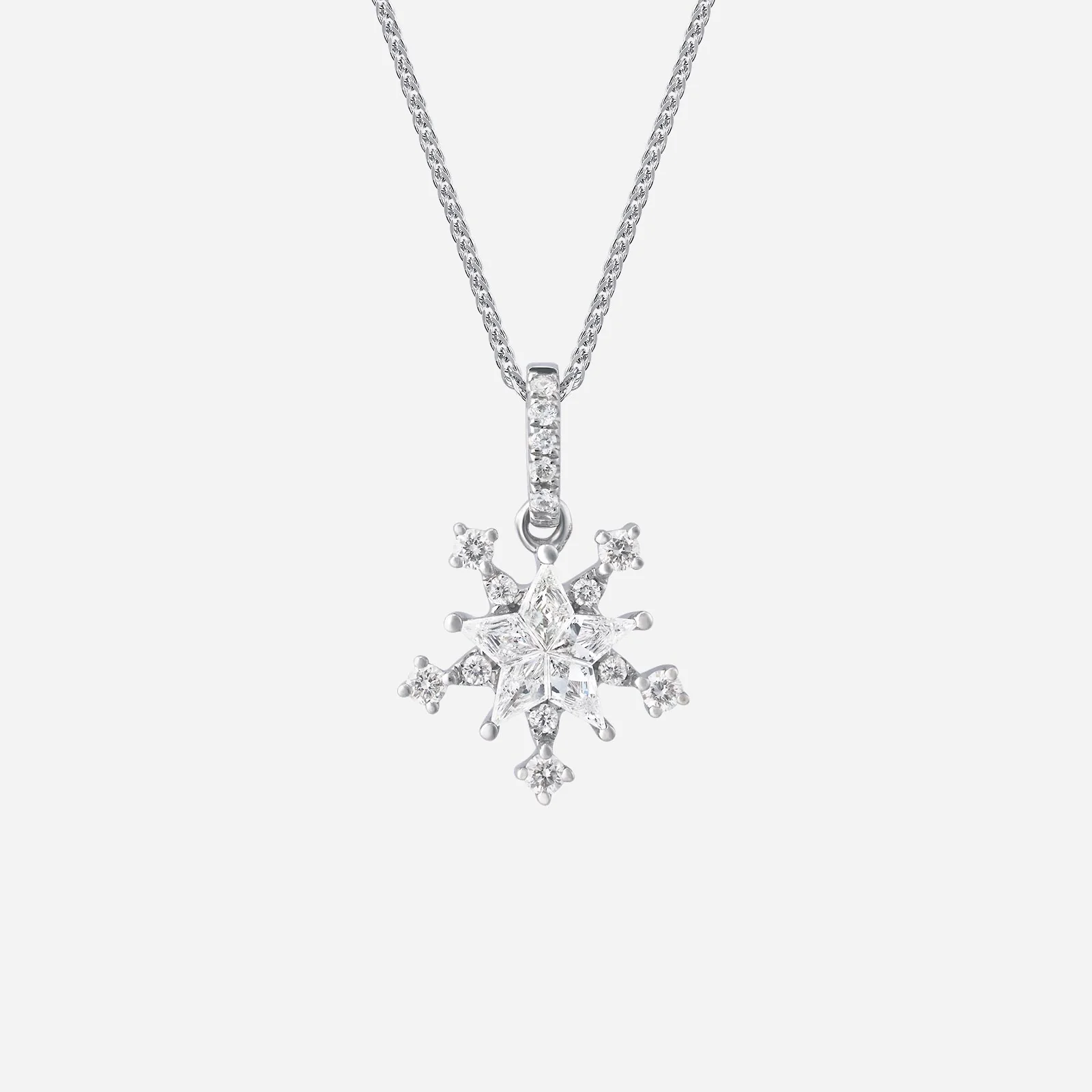 Snowflake Diamond Pendant in White Gold (GDIASTYLE1394A)