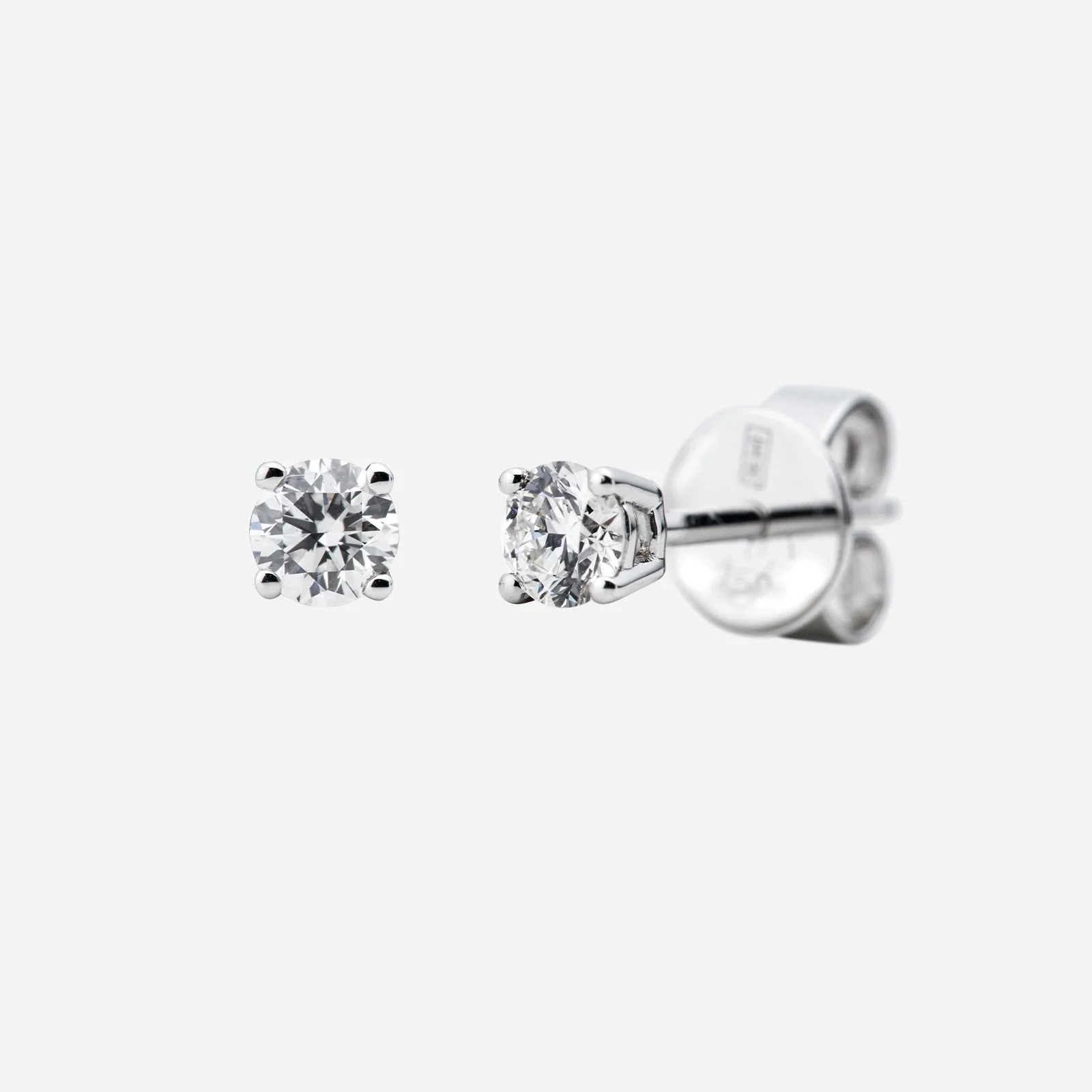 Solitaire Diamond Earrings in White Gold (HSOLIT214Q0002A)