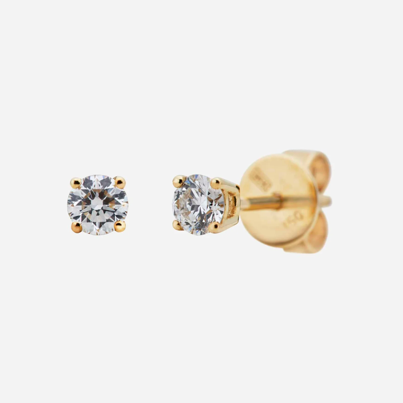 Solitaire Diamond Earrings in Yellow Gold (HDIASOLITY214Q1016A)