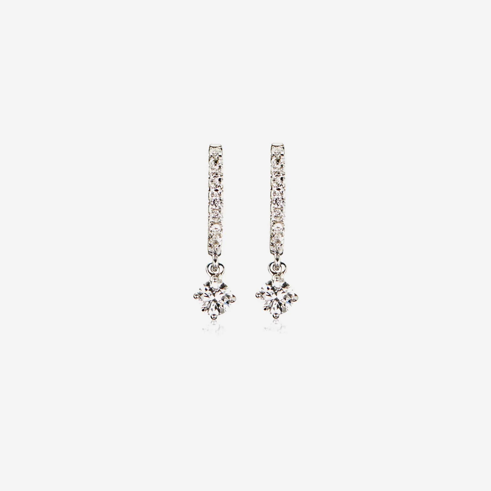 Solitaire Drop Diamond Earrings in White Gold (HSTYLE033J0002A)