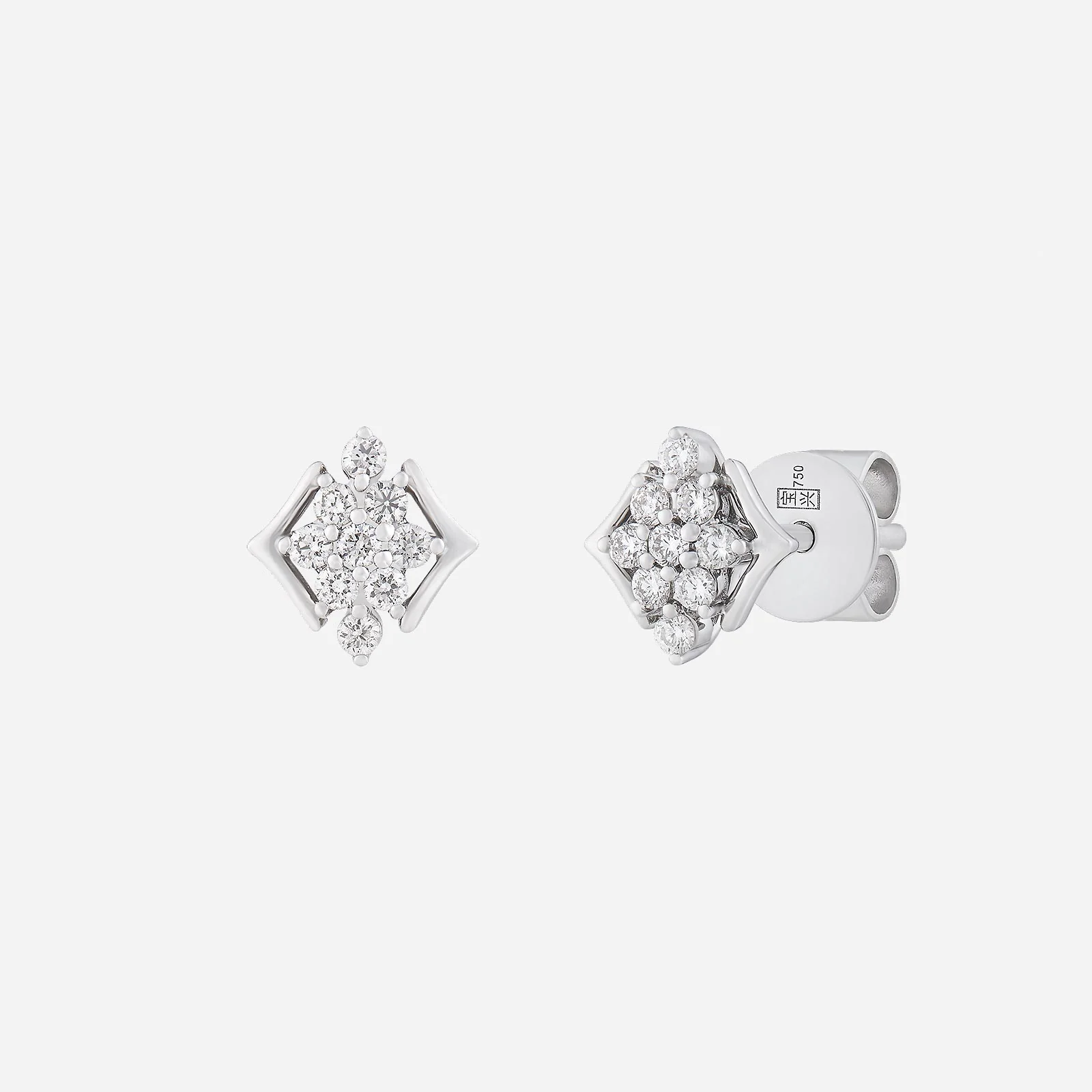Sparkling Rhombus Diamond Earrings in White Gold (HDIASTYLE1696A)