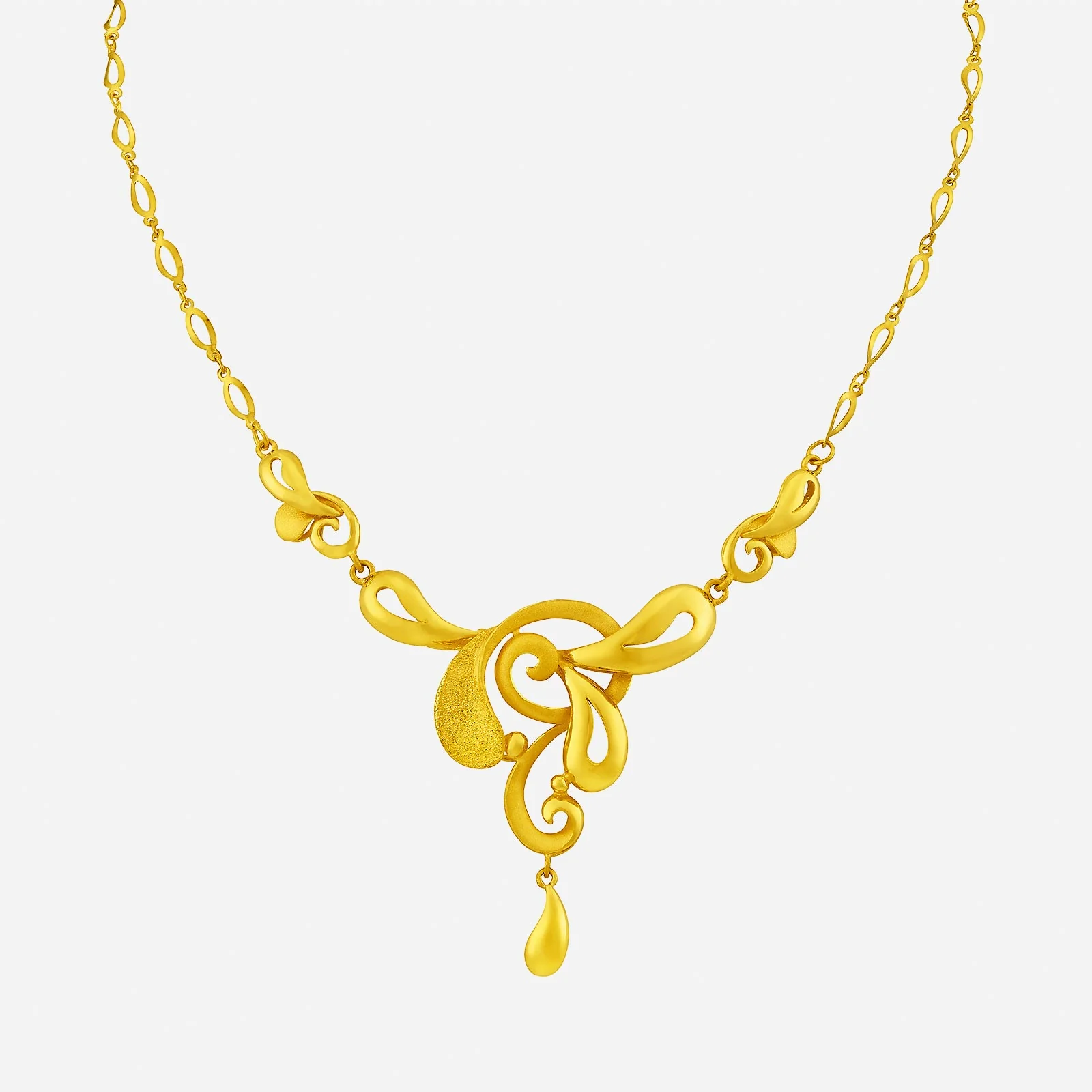 Sprouting Blossom Necklace in Yellow Gold (F999STYLE0482A)