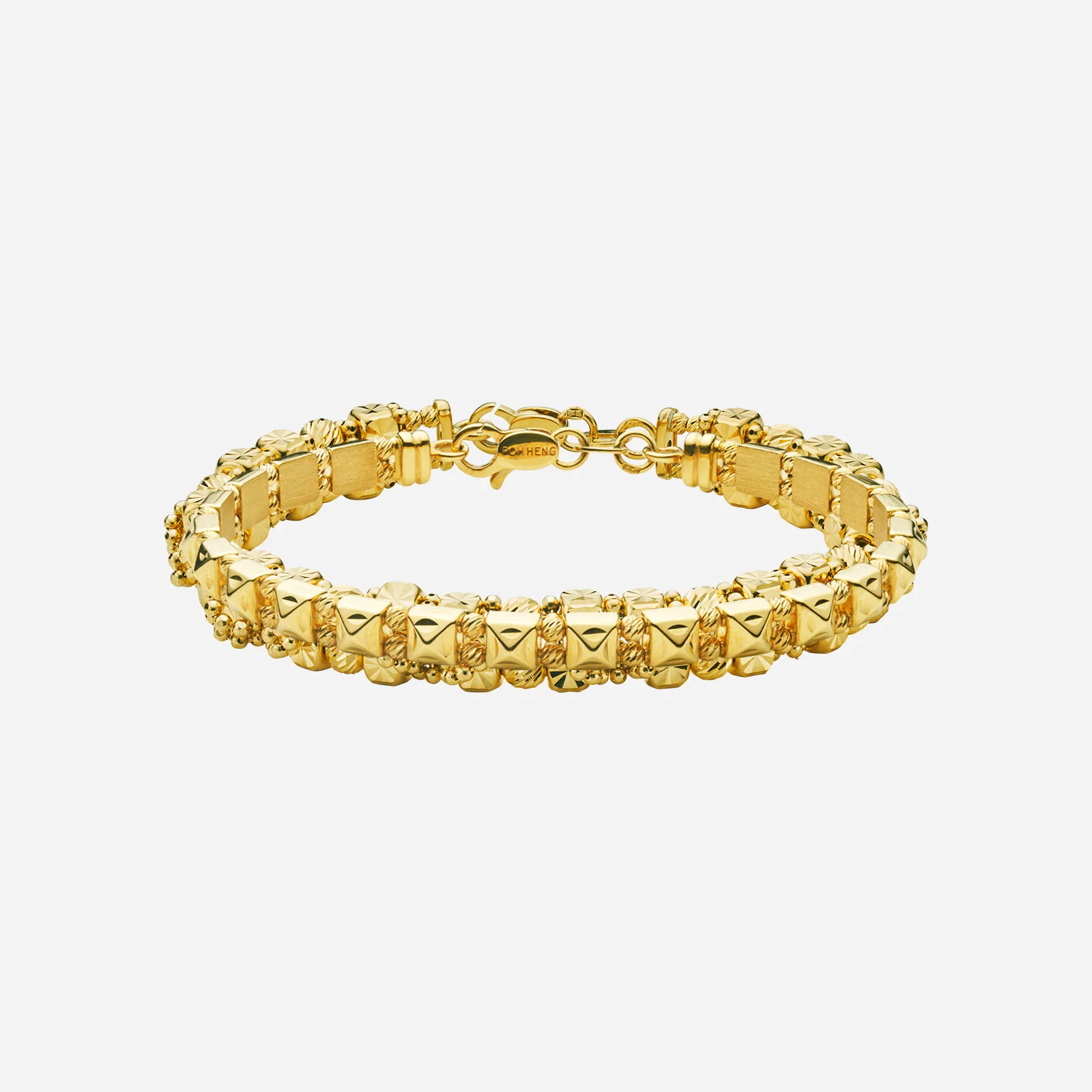Square Bead Bangle in Yellow Gold (DGROUP014U0171A)