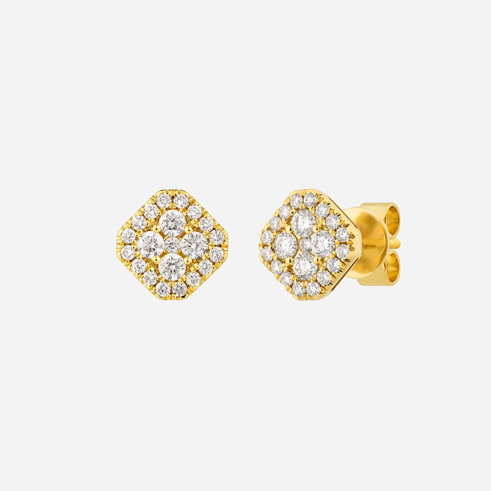 Square Diamond Earrings in Yellow Gold (HDIASTYLE1292A)