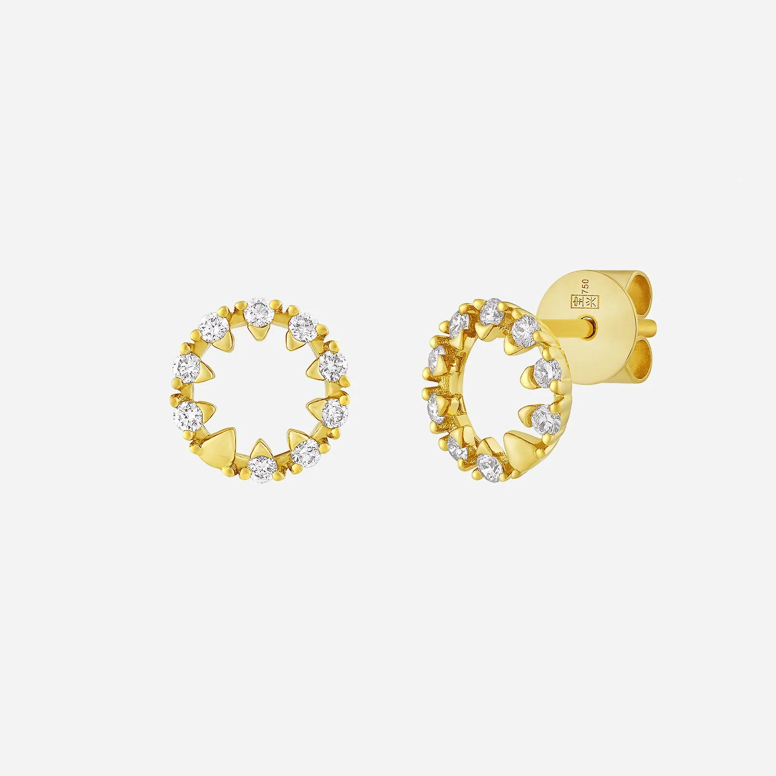 Starburst Bloom Diamond Earrings in Yellow Gold (HDIASTYLE1619A)
