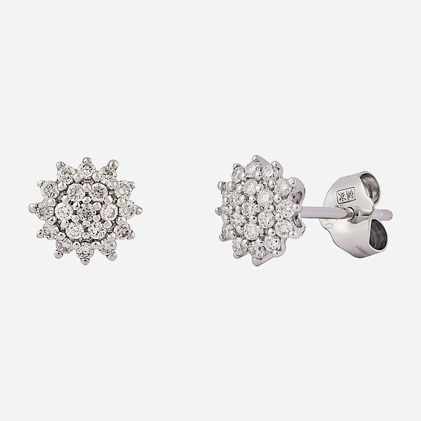 Sunburst Diamond Earrings in White Gold (HDIAGROUP040M0002A)