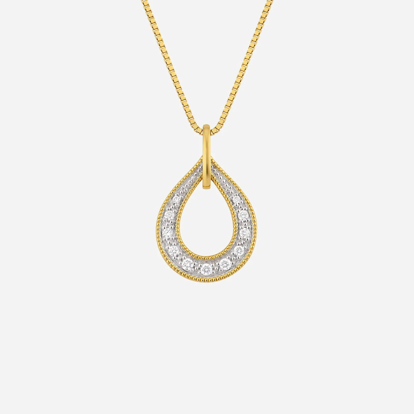 Teardrop Diamond Pendant in Yellow Gold (GDIAGROUP025R0002A)