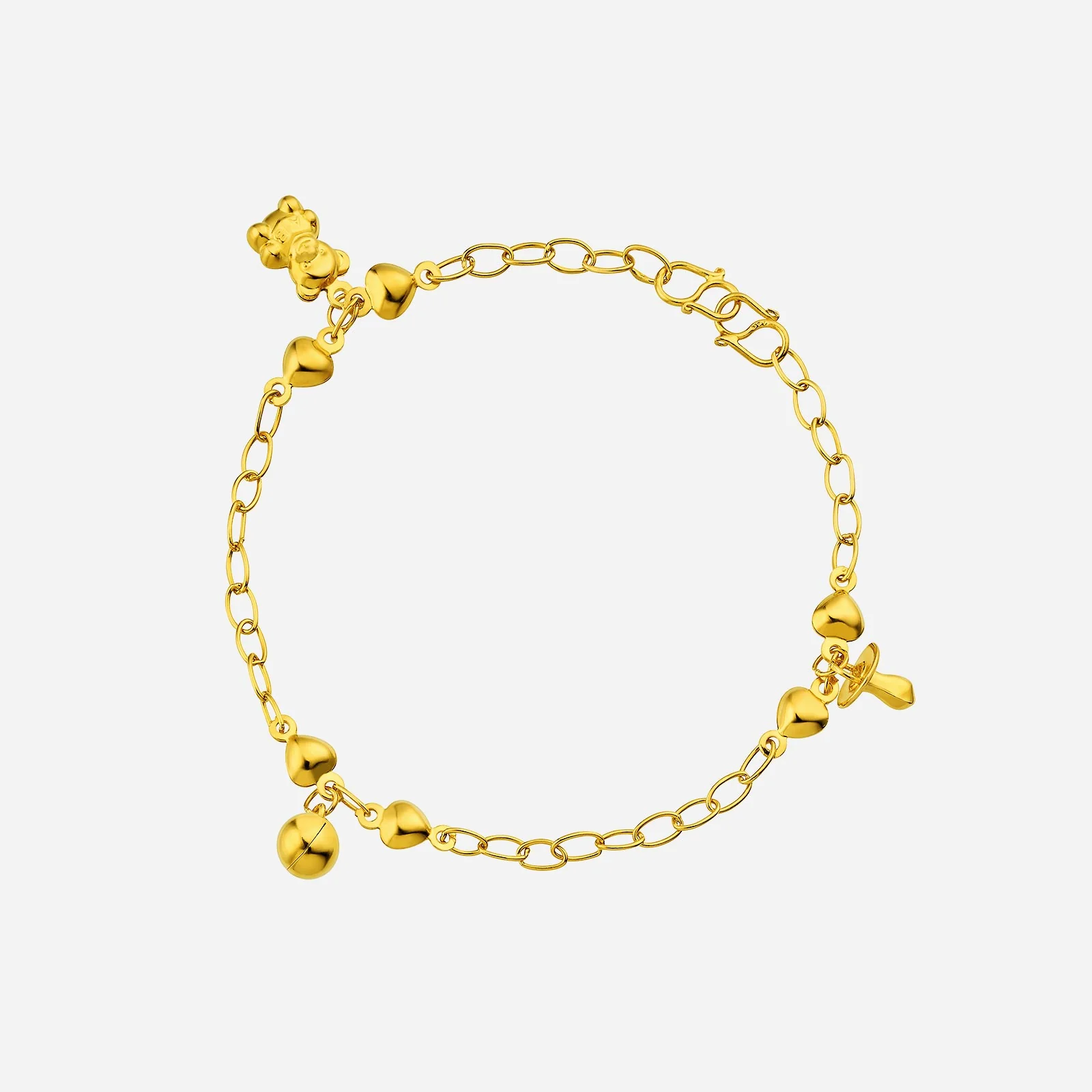 Teddy Bear Baby Anklet in Yellow Gold (K22KBABY0023A)