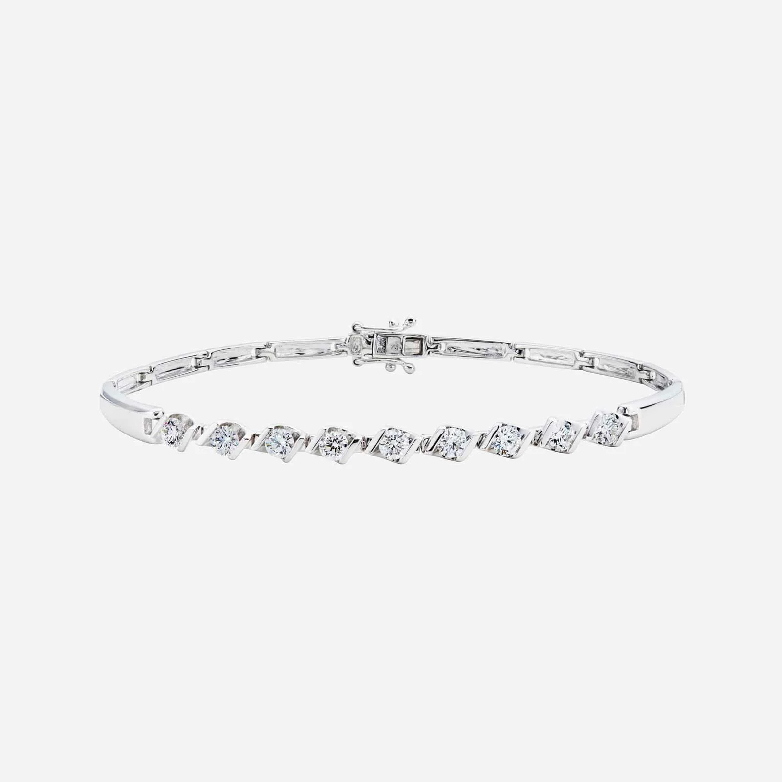 Tennis Diamond Bracelet in White Gold (ELINES214G0002A)