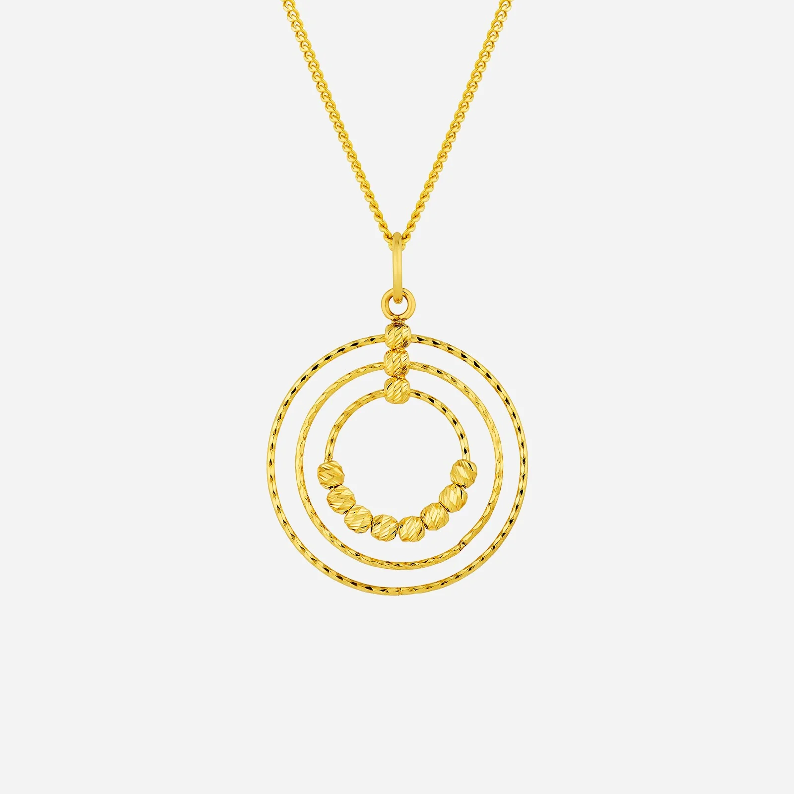 Textured Bead Drop Pendant in Yellow Gold (G22KGROUP114V1458A)