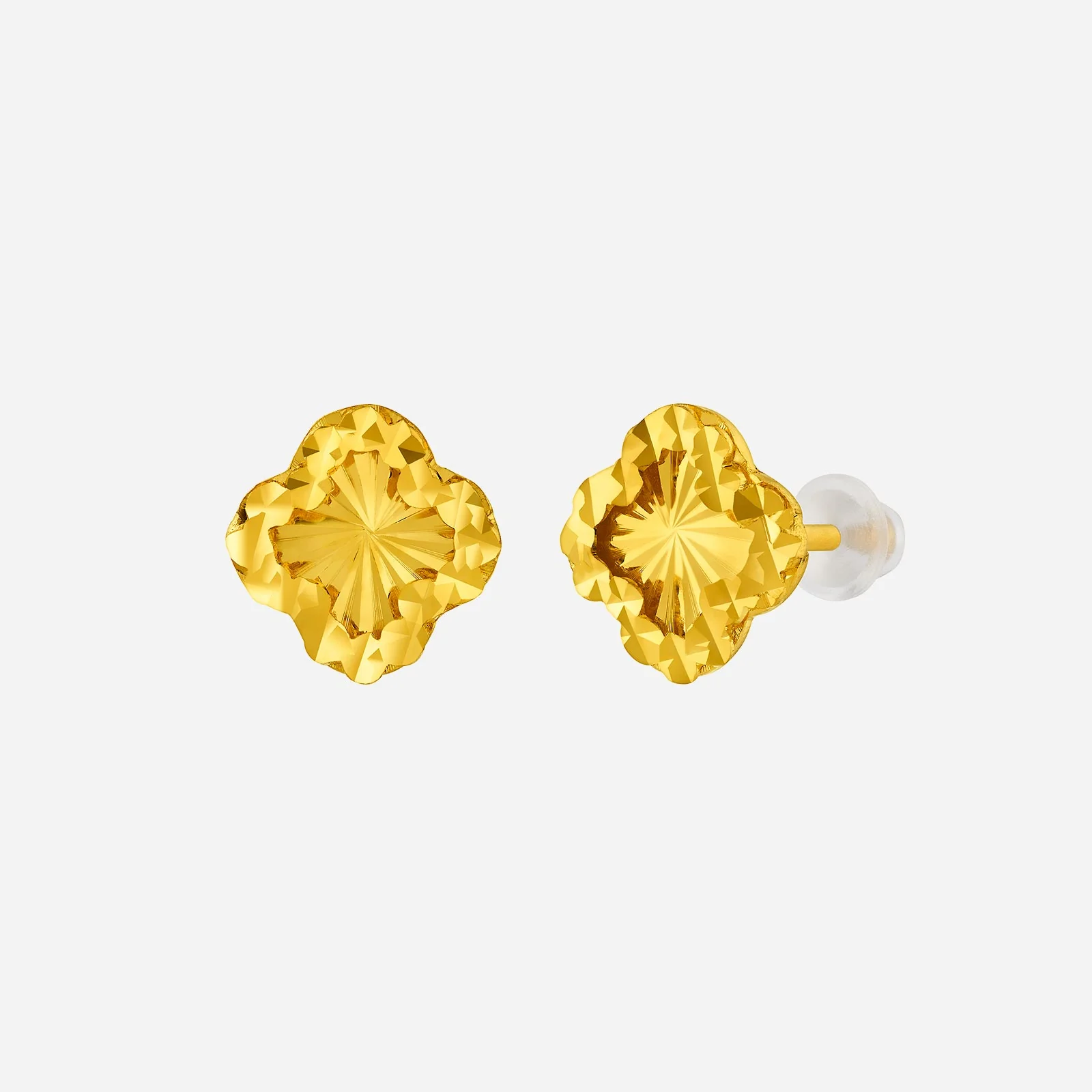 Textured Earrings in Yellow Gold (H999STYLE1143A)