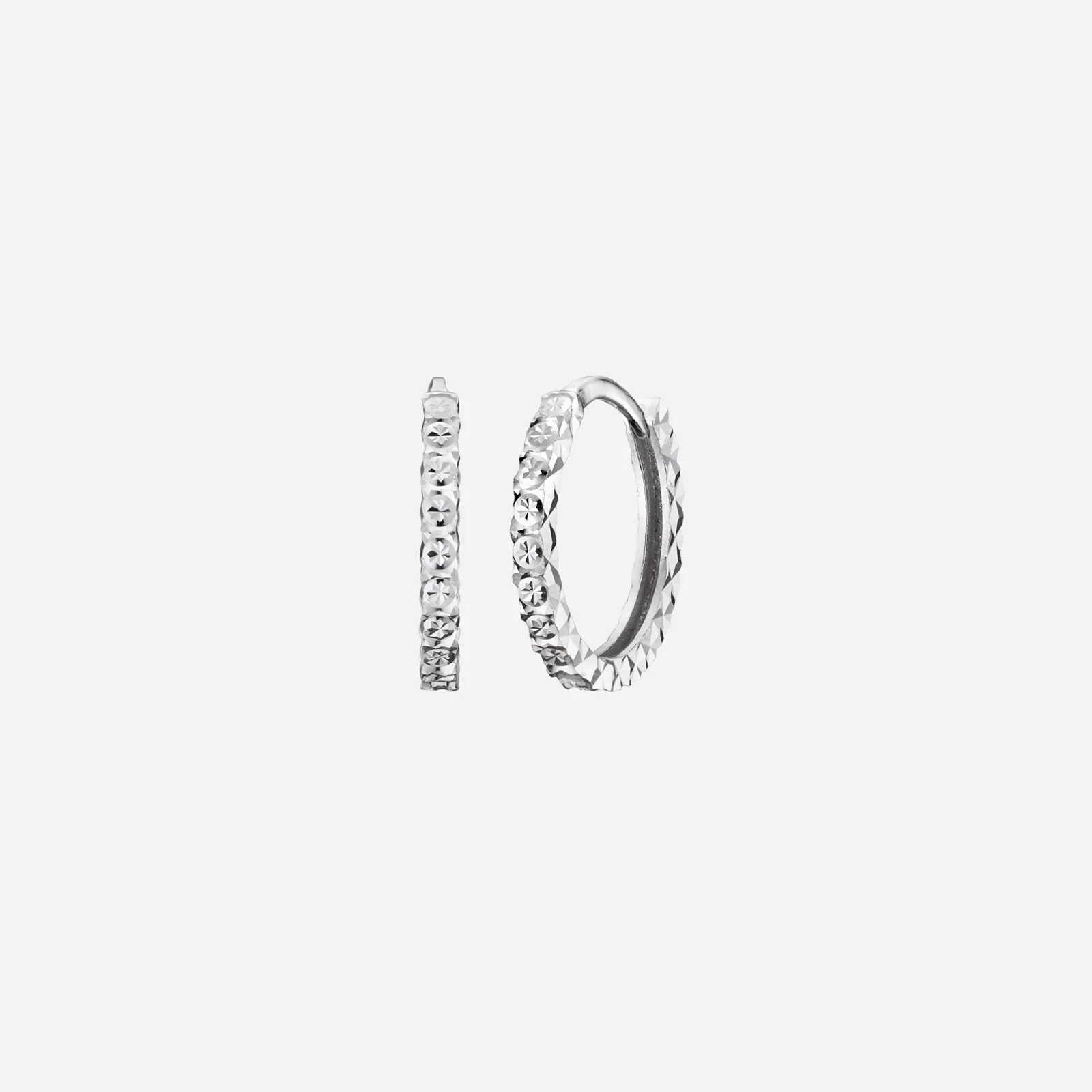 Textured Huggie Earrings in White Gold (HSTYLE010E0006A)