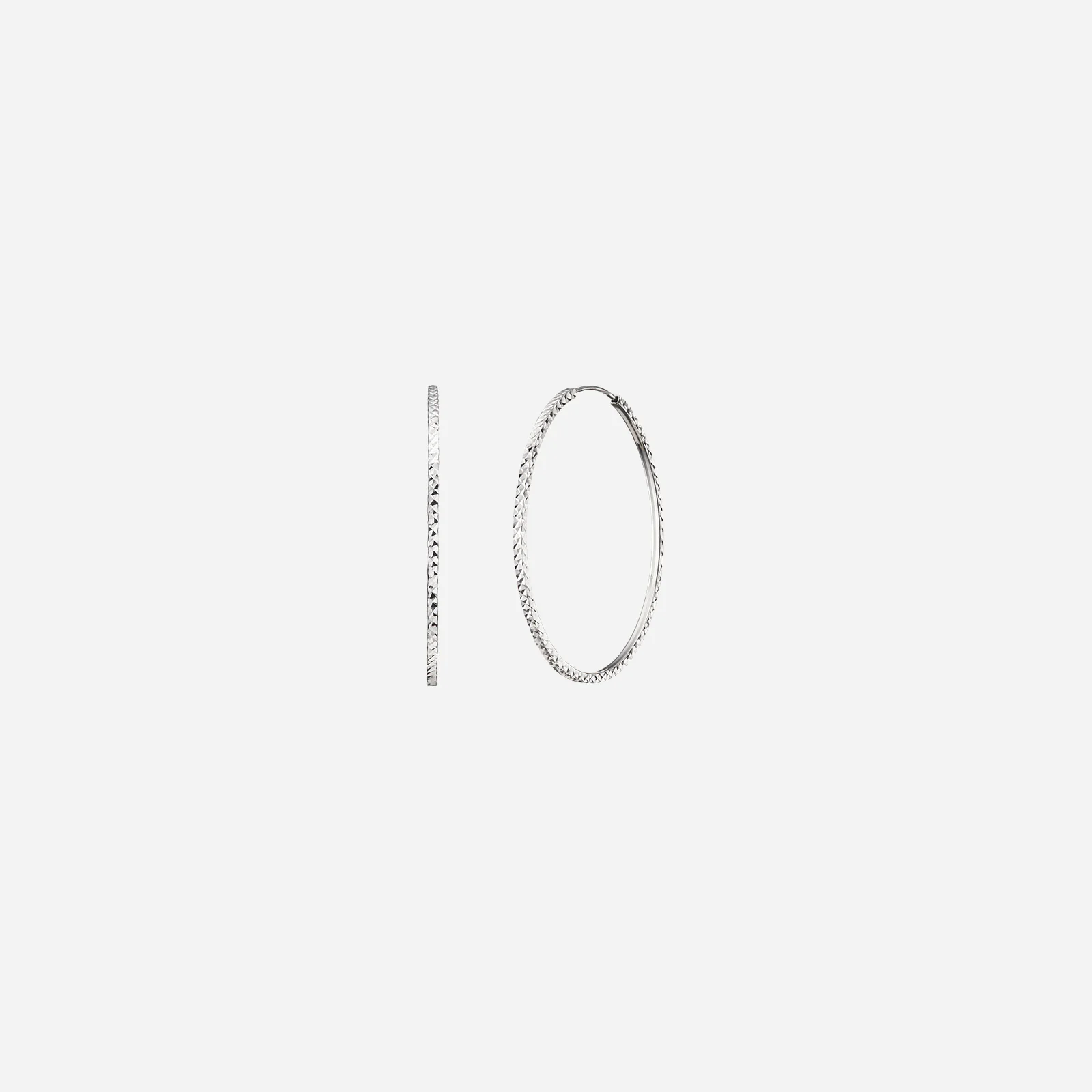 Textured Huggie Earrings in White Gold (HSTYLE012R0005A)