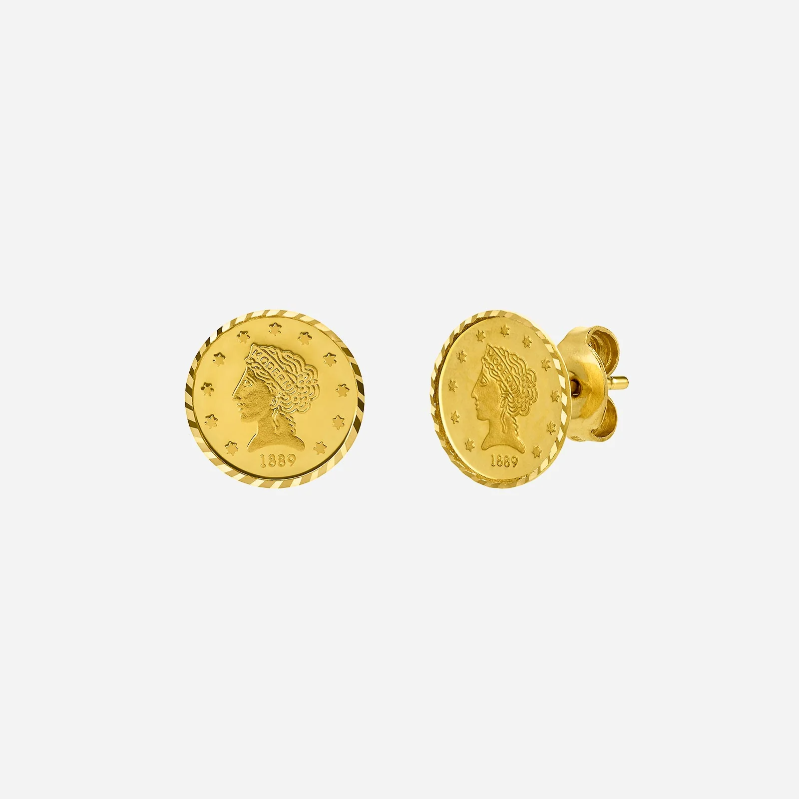 Treasures Lady Liberty 1889 Earrings in Yellow Gold (HSTYLES087T0428A)