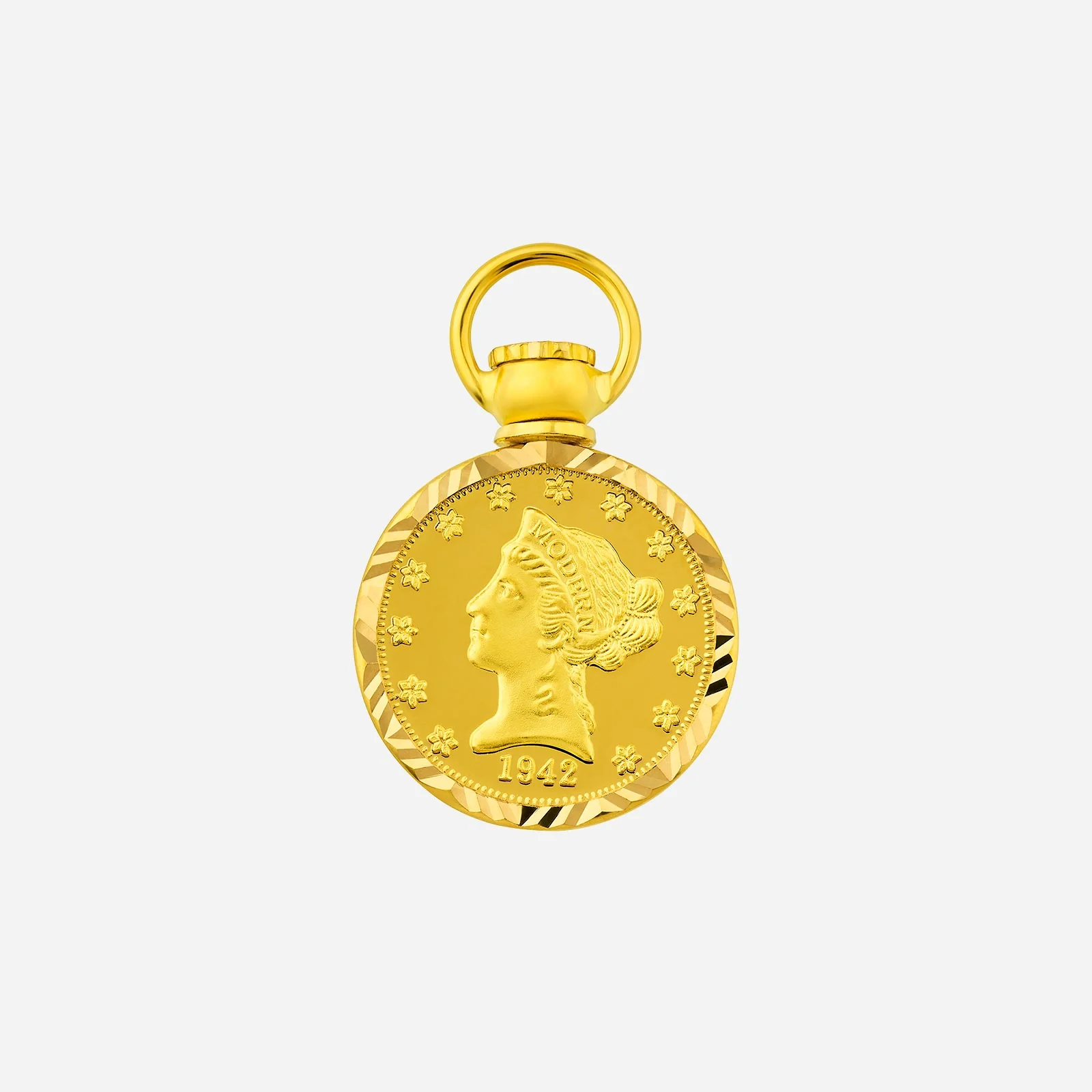 Treasures Lady Liberty 1942 Pendant in Yellow Gold (G22KMEDALLION191303A)