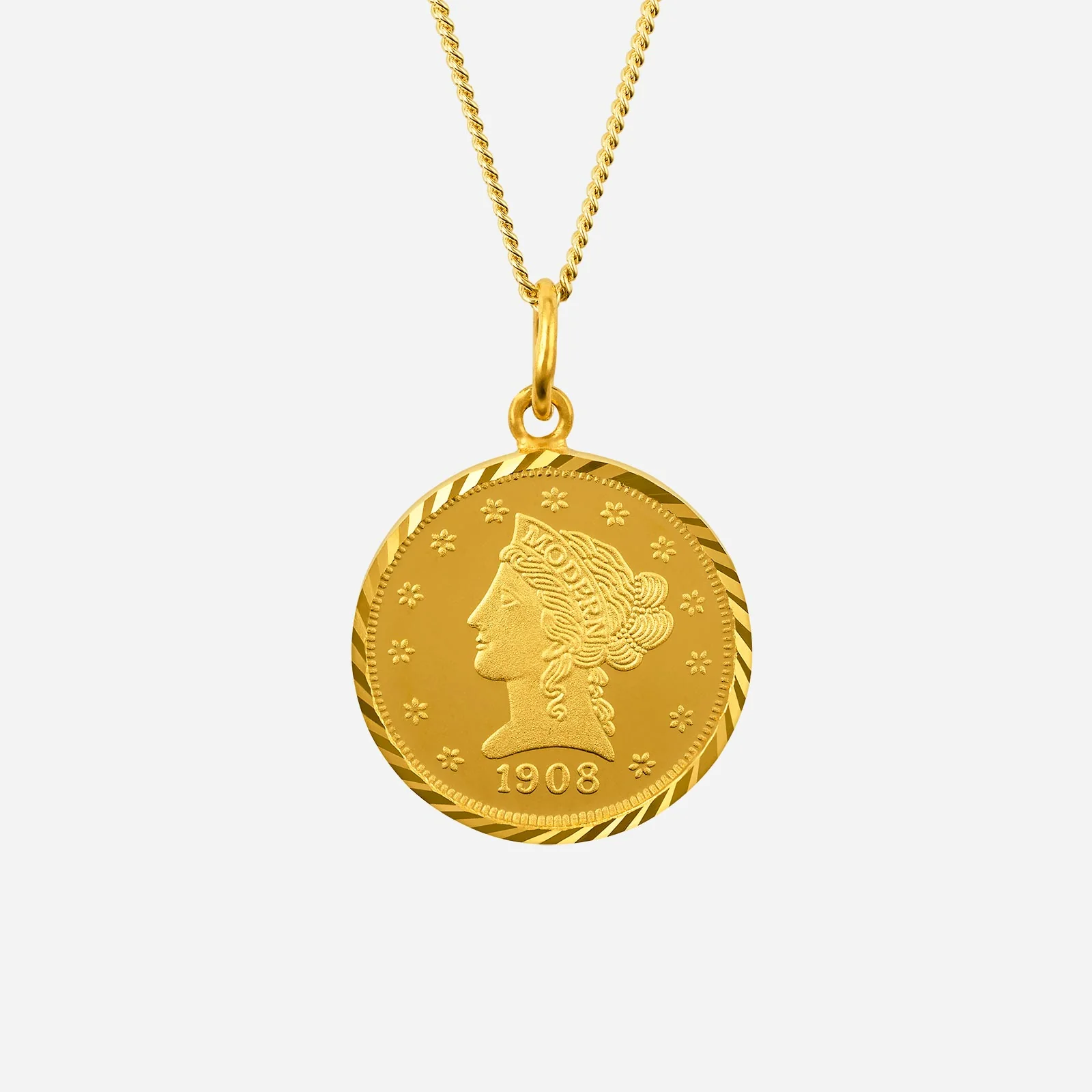 Treasures Lady Liberty Pendant in Yellow Gold (GLADYH1900007A)