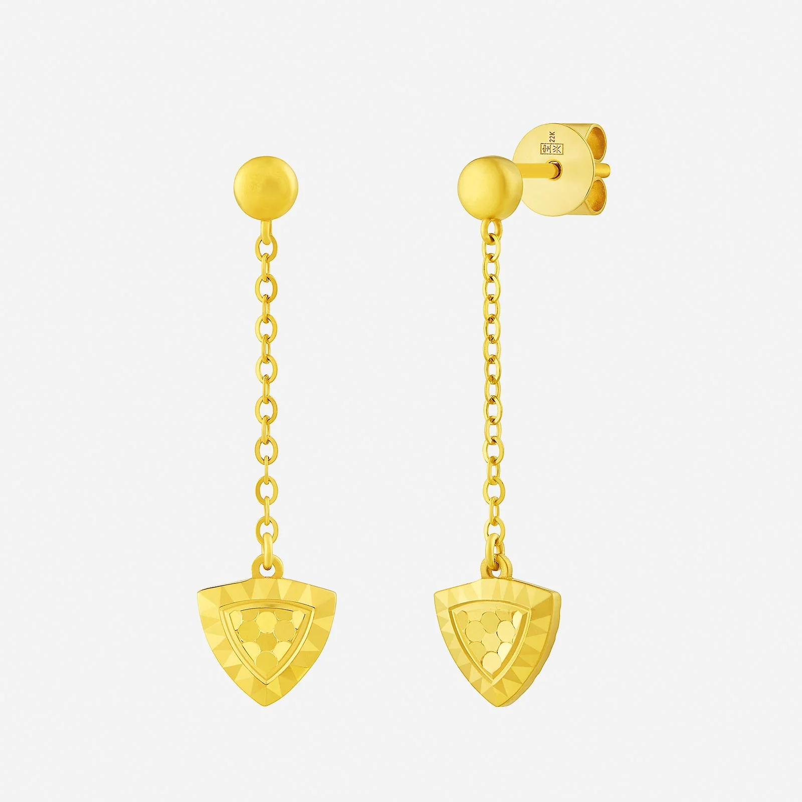 Triara Dangling Earrings in Yellow Gold (H22KSTYLE1705A)