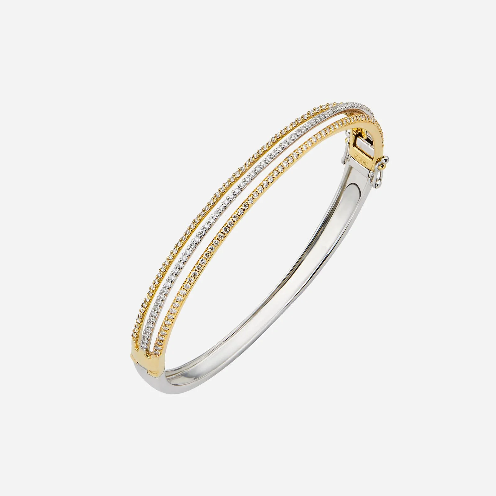 Tricolour Diamond Bangle in Yellow White and Rose Gold (DBANGL009J0002A)