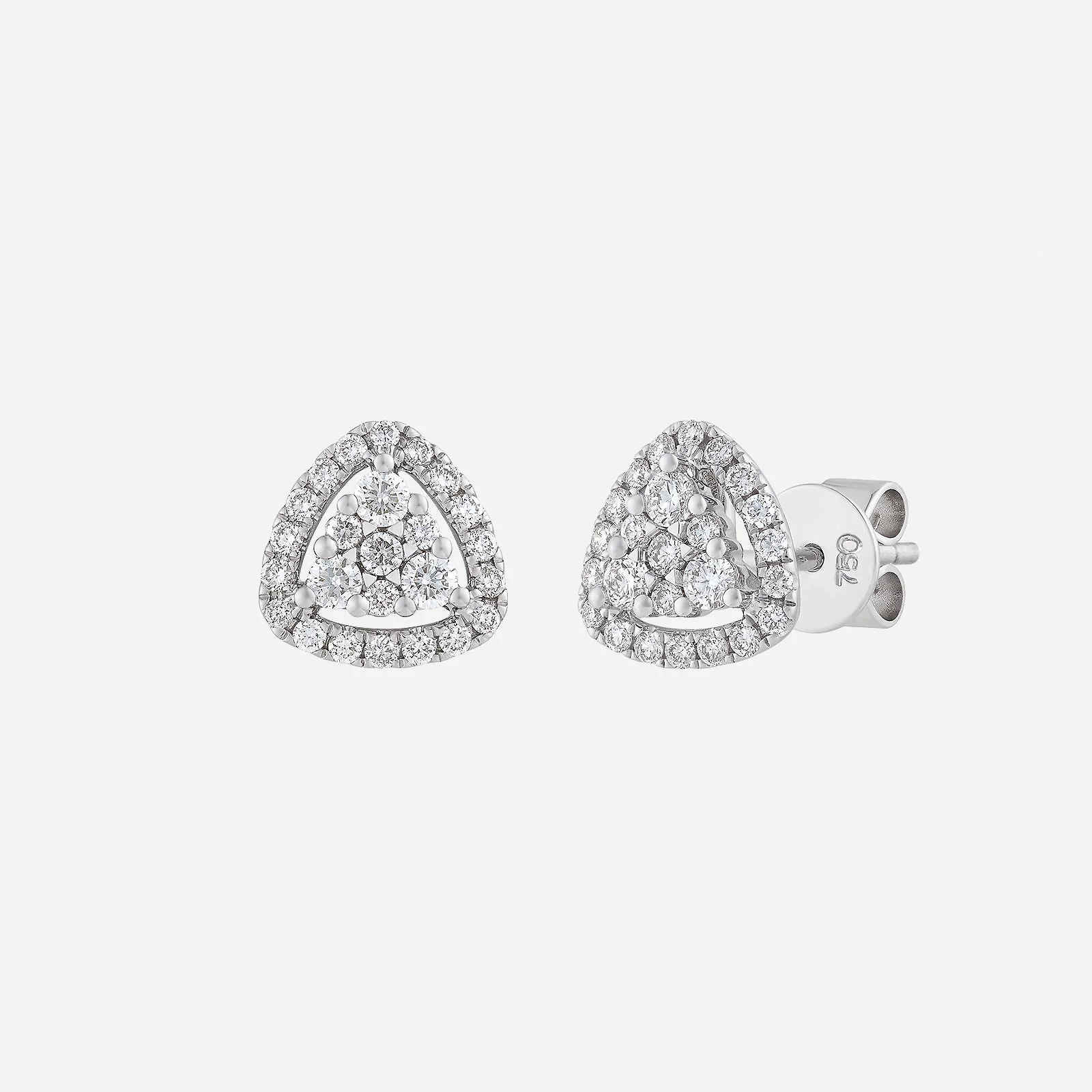 Trilliant Diamond Earrings in White Gold (HDIAGROUP186V1535A)