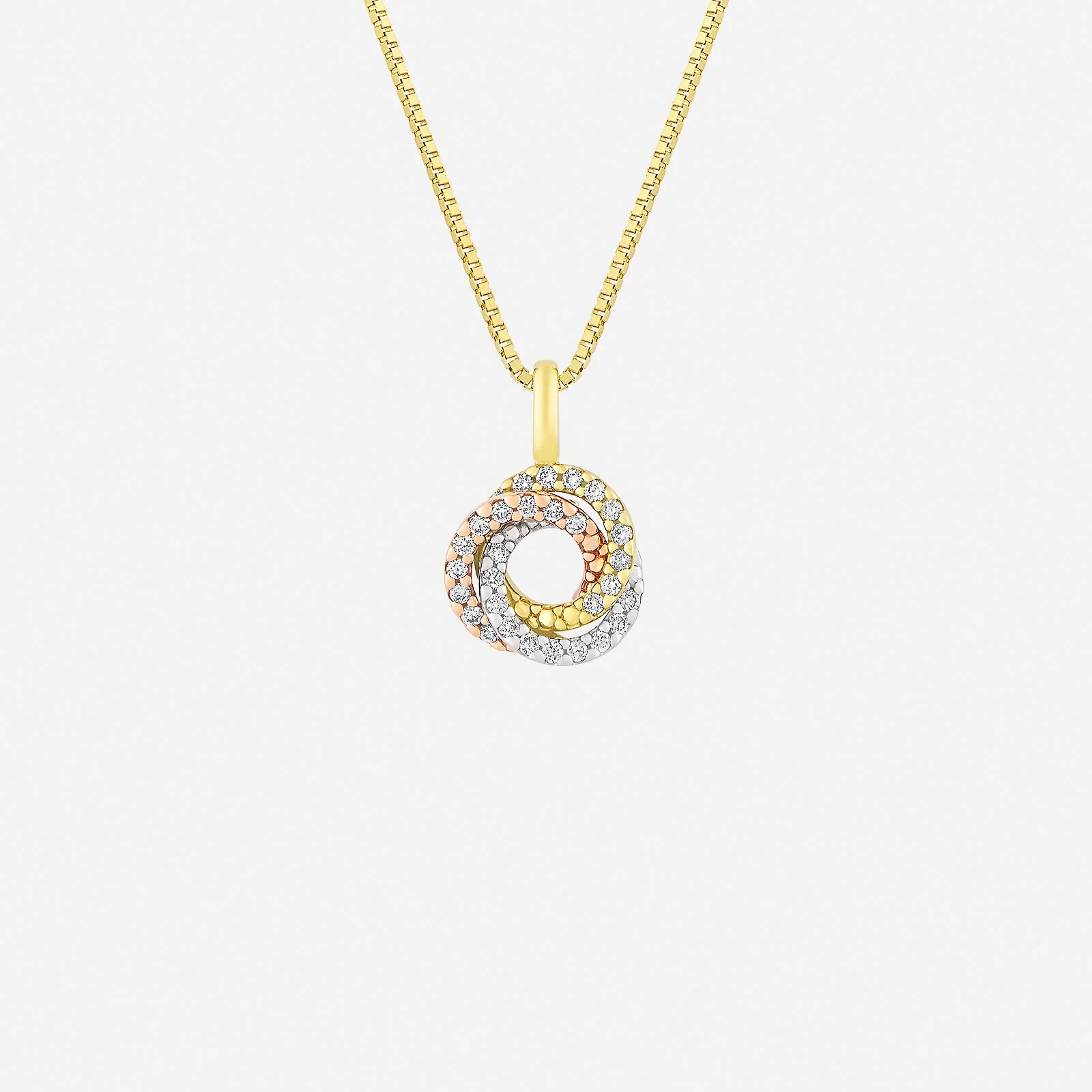 Trio Hoop Diamond Pendant in Yellow White Rose Gold (GDIAGROUP211V1757A)