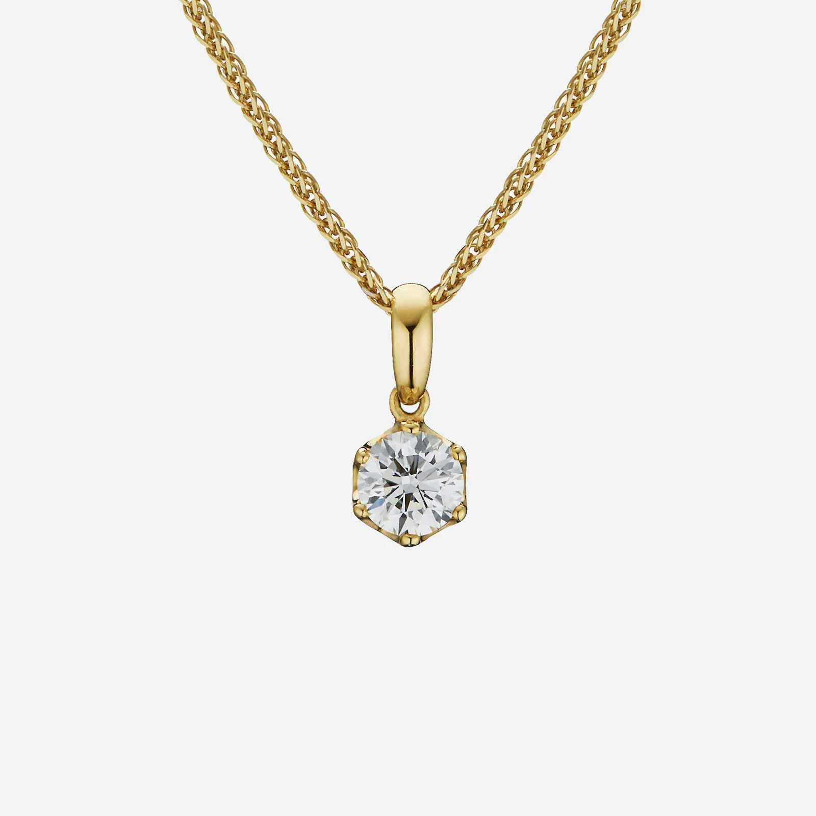 Trust Solitaire Diamond Pendant in Yellow Gold (GTRUSTY0501150A)