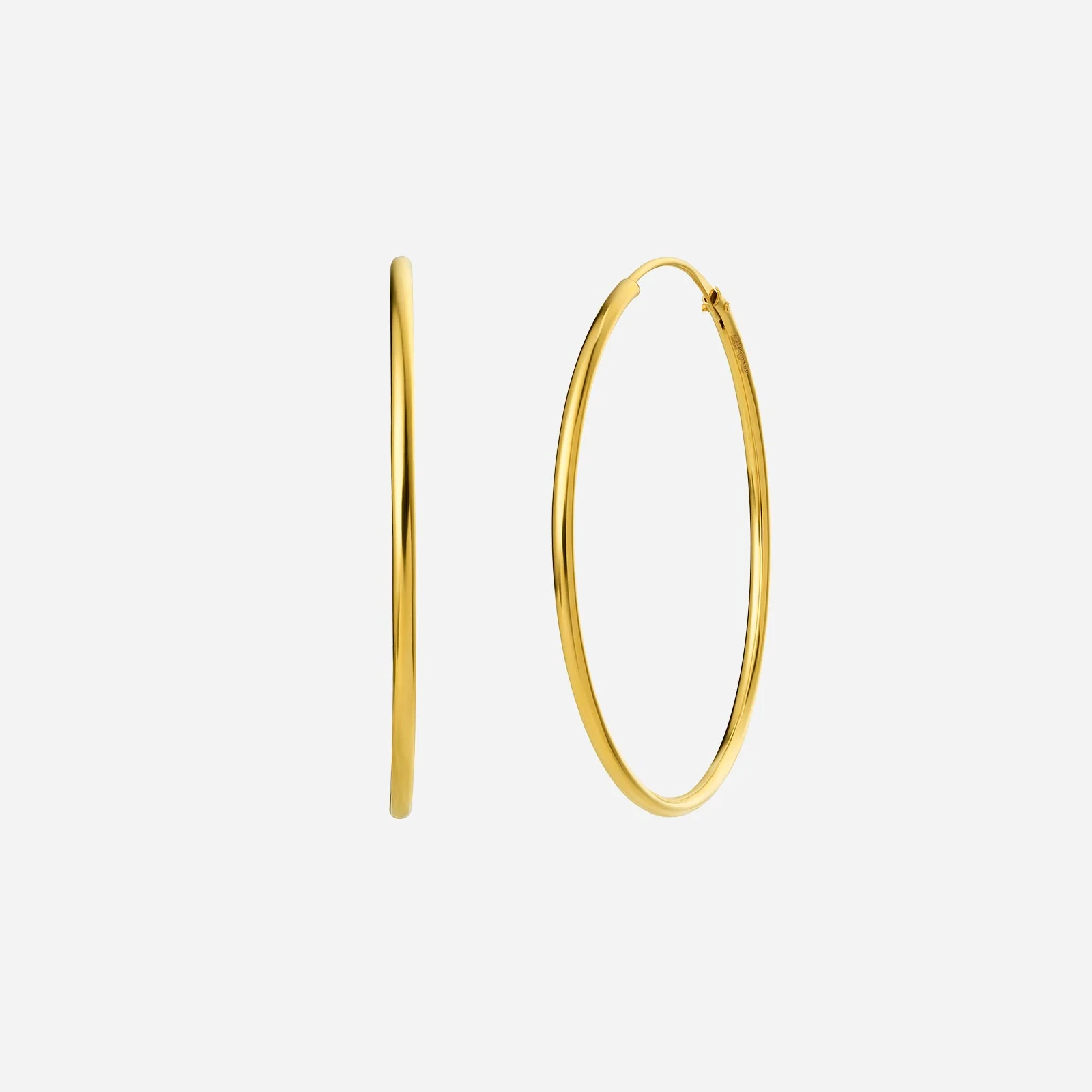 Tube Hoop Earrings in Yellow Gold (HPLAINTUBE3600531A)