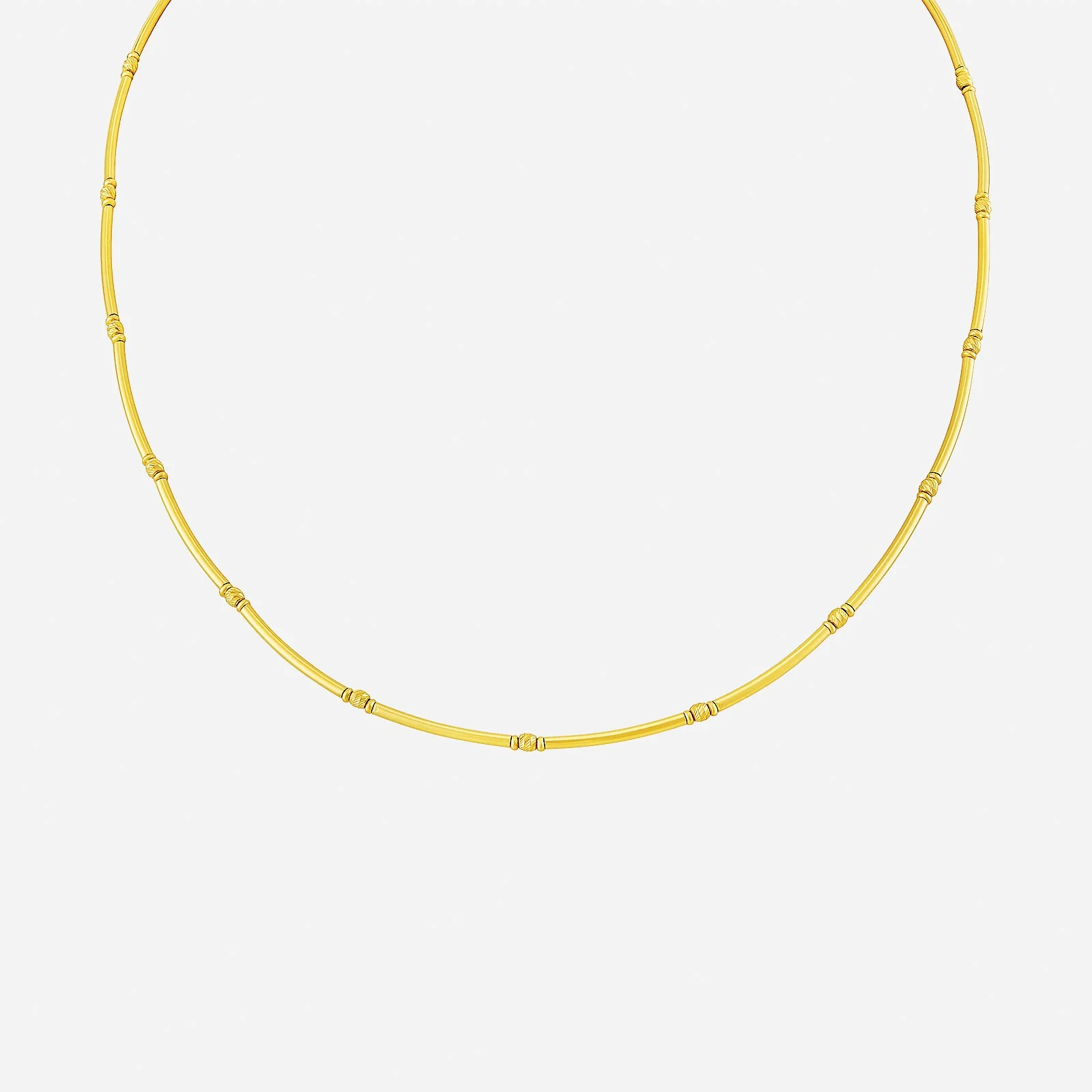 Tube Link Necklace in Yellow Gold	 (F22KGROUP200V0524A)