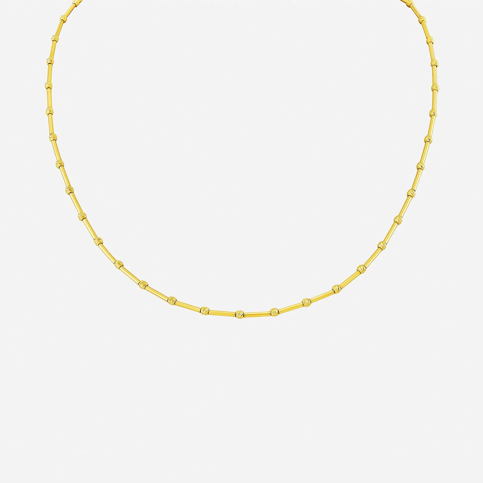 Tube Link Necklace in Yellow Gold (F22KSTYLE0560A)