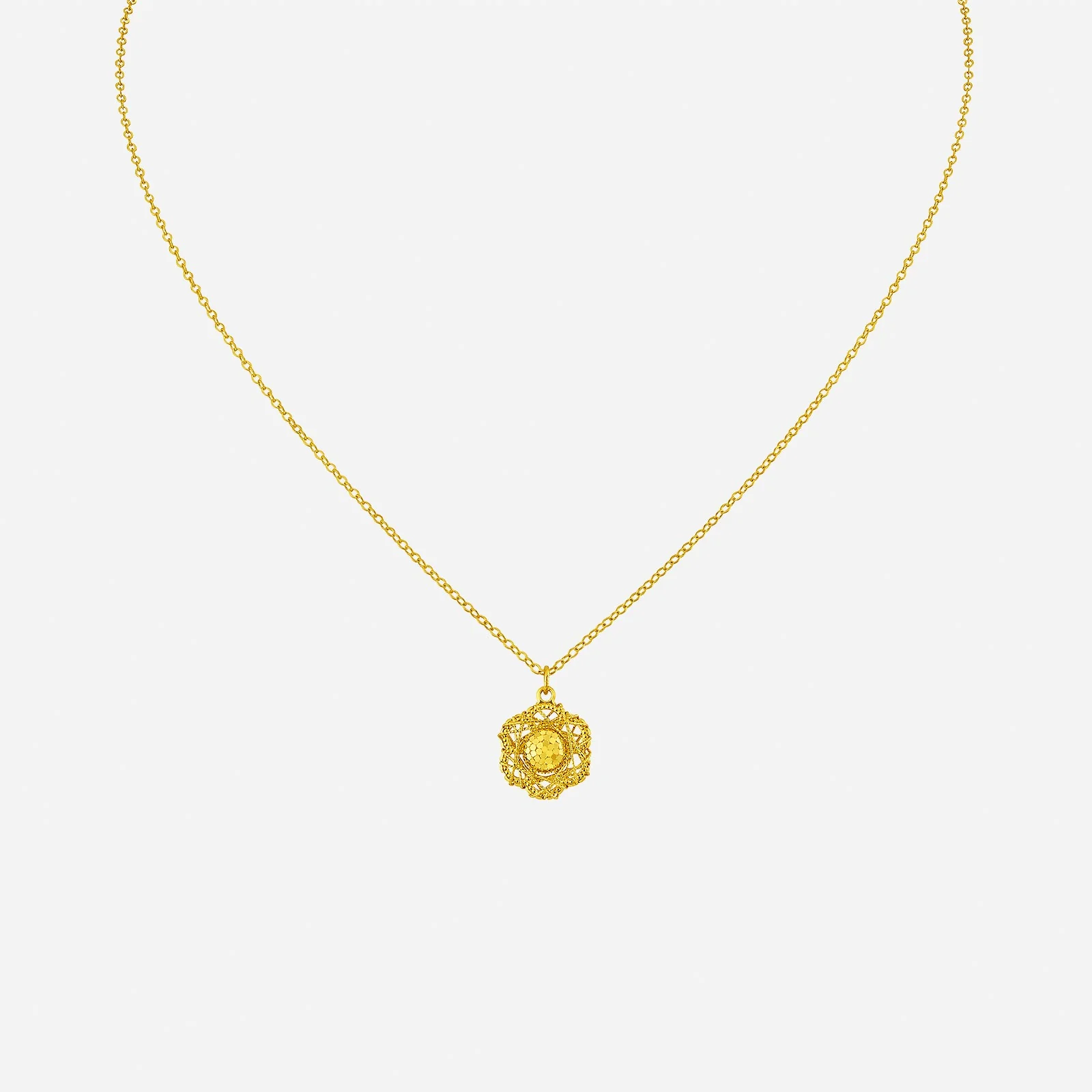Tweed Floral Necklace in Yellow Gold (F999GROUP152V0475A)