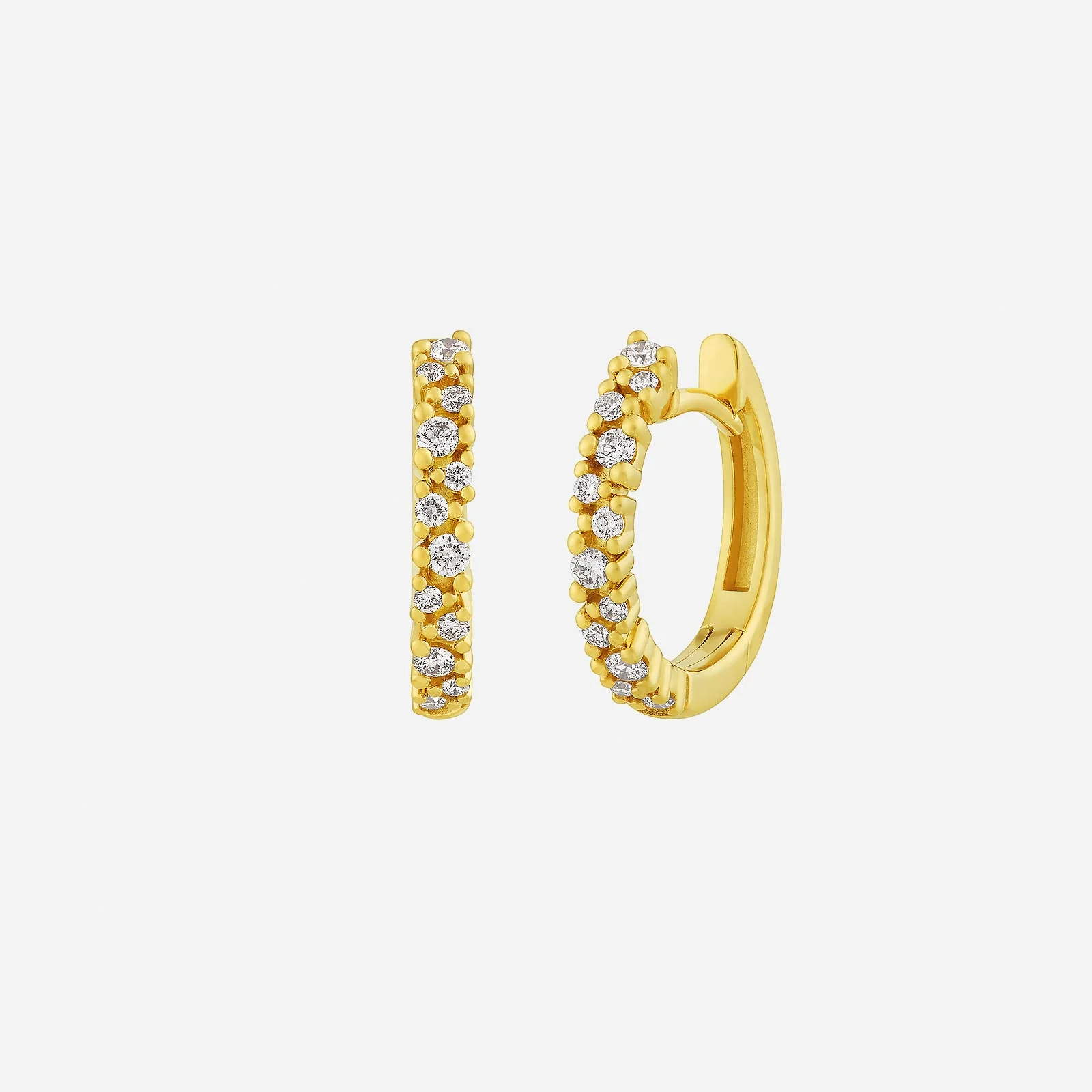 Twinkle Hoop Diamond Earrings in Yellow Gold (HDIAGROUP171V1484A)