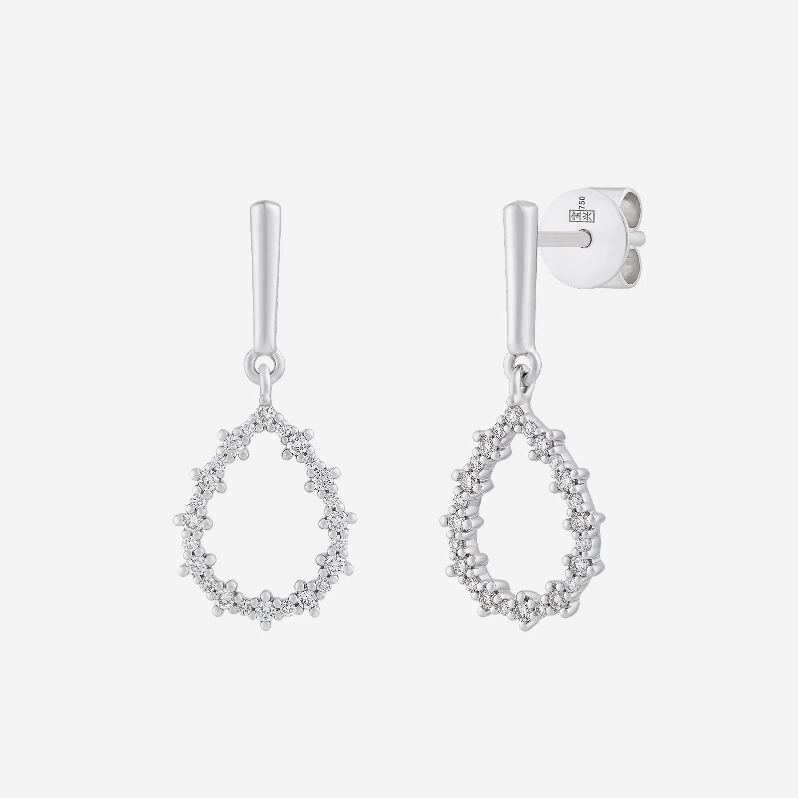 Twinkle Pear Diamond Earrings in White Gold (HDIAGROUP172V1485A)